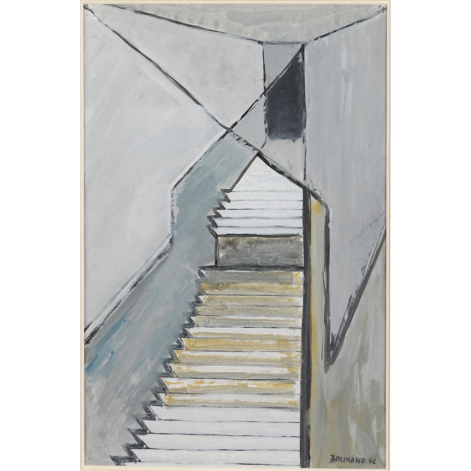 § GASTON BERTRAND (BELGIAN 1910-1994): GASTON BERTRAND (BELGIAN 1910-1994) L'ESCALIER (39), 1946 signed and dated (lower right), titled, dated and inscribed (to reverse), gouache 47cm x 30.5cm (18 ½in x 12in) Group 2 Gallery, Brusse