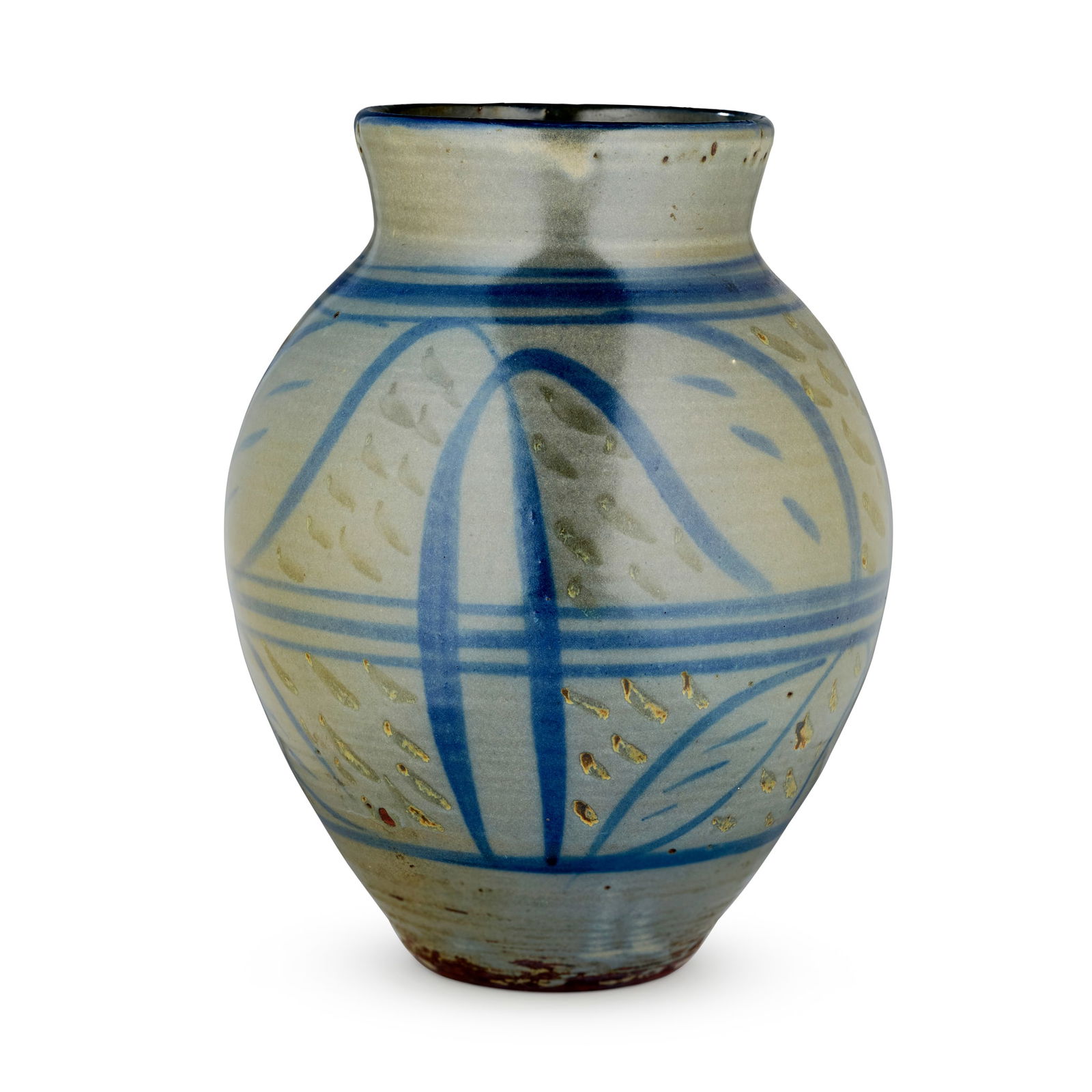§ MICHAEL CARDEW C.B.E. (1901-1983) AT VOLTA: MICHAEL CARDEW C.B.E. (1901-1983) AT VOLTA VASE impressed maker's and pottery mark, earthenware, Vumé lily decoration 30cm high (11 ¾in high)