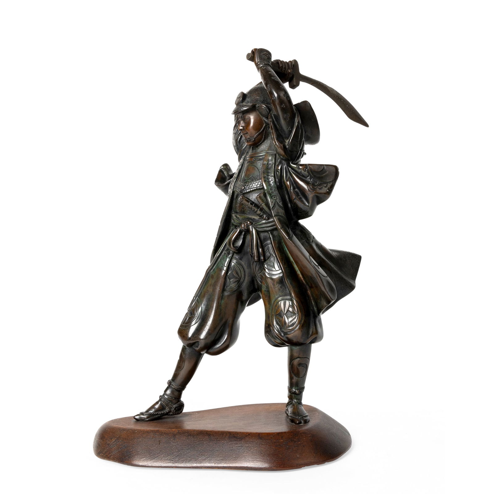 JAPANESE BRONZE OKIMONO OF A SAMURAI (1 of 3)