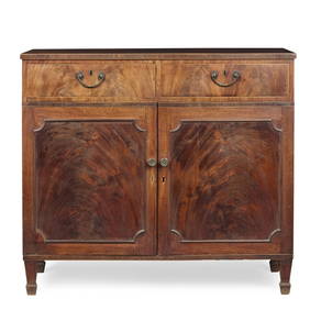 GEORGE III MAHOGANY SIDE CABINET (1 of 2)