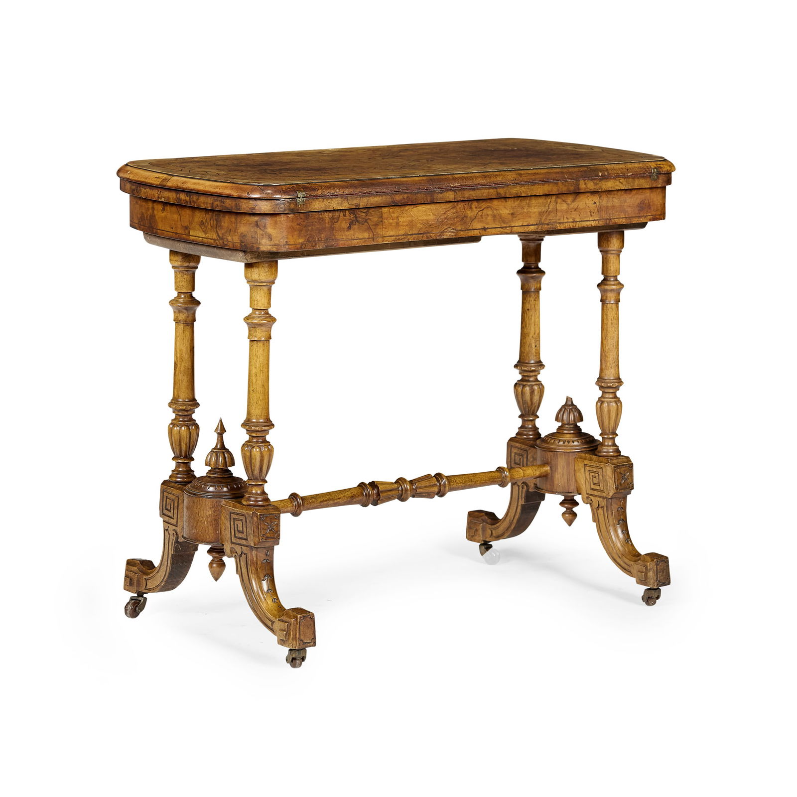 Y VICTORIAN WALNUT AND BURR WALNUT GAMES TABLE (1 of 2)