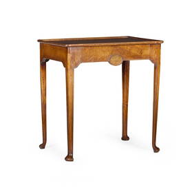 QUEEN ANNE STYLE WALNUT AND MARQUETRY TEA TABLE, ATTRIBUTED TO GILL & REIGATE (1 of 2)