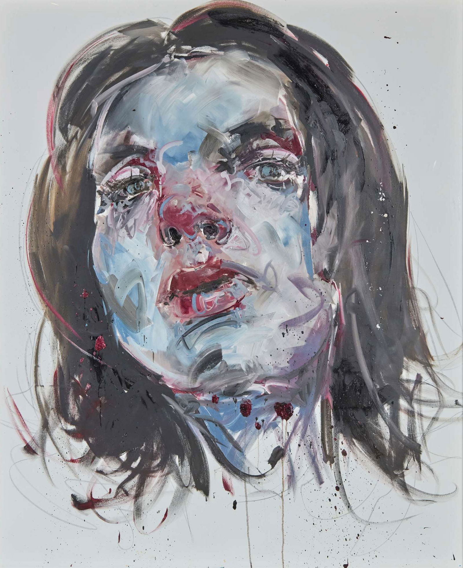 PHILIPPE PASQUA (FRENCH 1965-): PHILIPPE PASQUA (FRENCH 1965-) UNTITLED - 2010 Signed and dated verso, mixed media on paper laid on canvas 200cm x 160cm (78.75in x 63in)