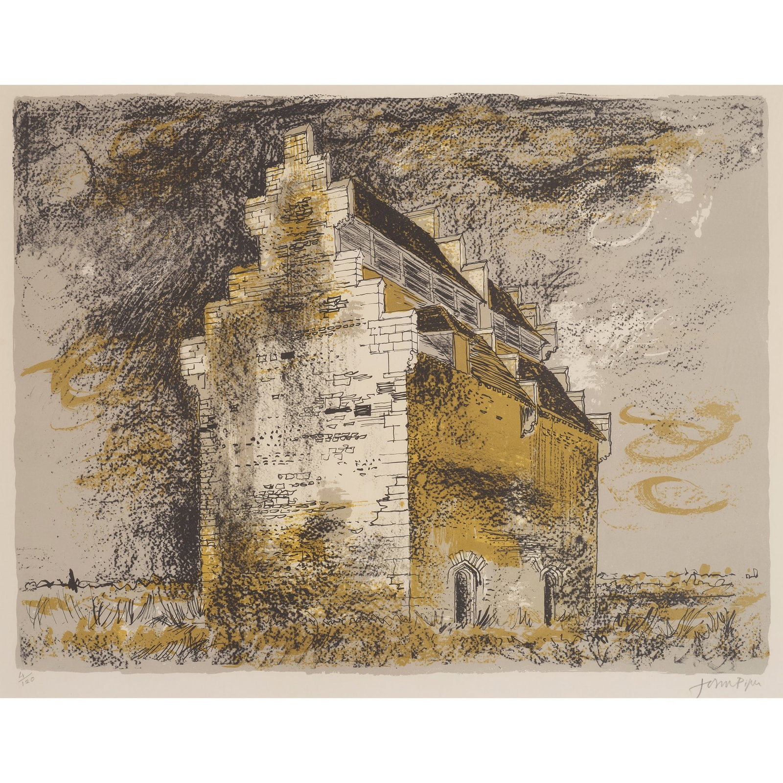 § JOHN PIPER (BRITISH 1903-1992): JOHN PIPER (BRITISH 1903-1992) WILLINGTON DOVECOTE, BEDFORDSHIRE - 1978 Lithograph, 4/120, signed and numbered in pencil to margin the image 42.5cm x 55cm (16.75in x 21.5in)