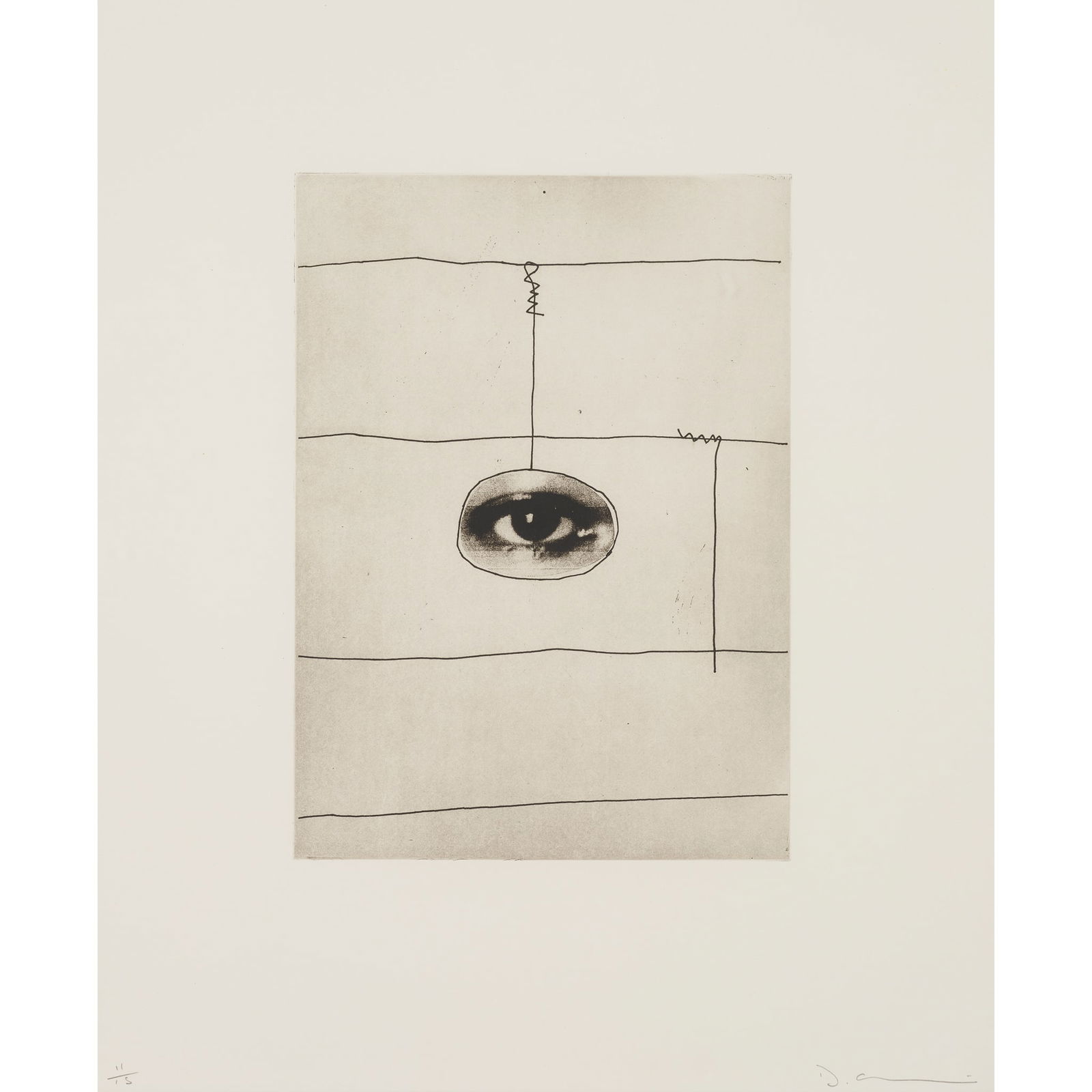 § DAVID AUSTEN (BRITISH 1960-): DAVID AUSTEN (BRITISH 1960-) UNTITLED, FROM 'GREEN ELECTRIC MORNING' - 2006 Etching, 11/15, signed and numbered in pencil to margin the full sheet 46cm x 38cm (18in x 15in)