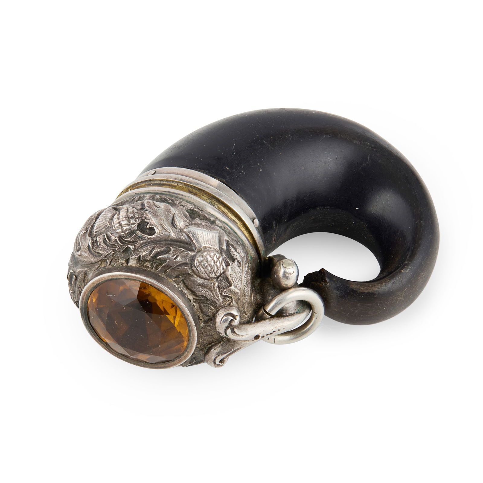 A VICTORIAN MINIATURE CURLY HORN VINAIGRETTE (1 of 1)