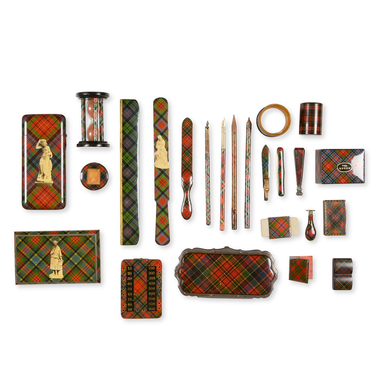 A COLLECTION OF TARTANWARE INCLUDING DESK ITEMS (1 of 1)