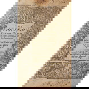 THE BOOKE OF COMMON PRAYER: THE BOOKE OF COMMON PRAYER LONDON: ROBERT BARKER, 1632 8vo, contemporary calf gilt with Royal arms gilt to covers, Ogilvy ownership signatures to title-page and other early ownership inscriptions to a