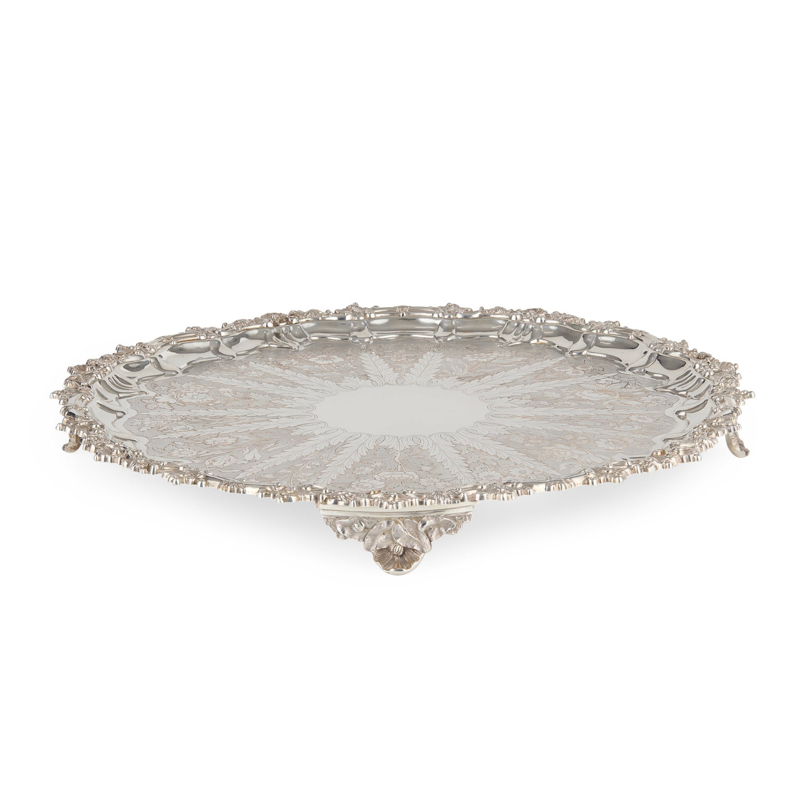 AN IMPRESSIVE WILLIAM IV SALVER (1 of 3)