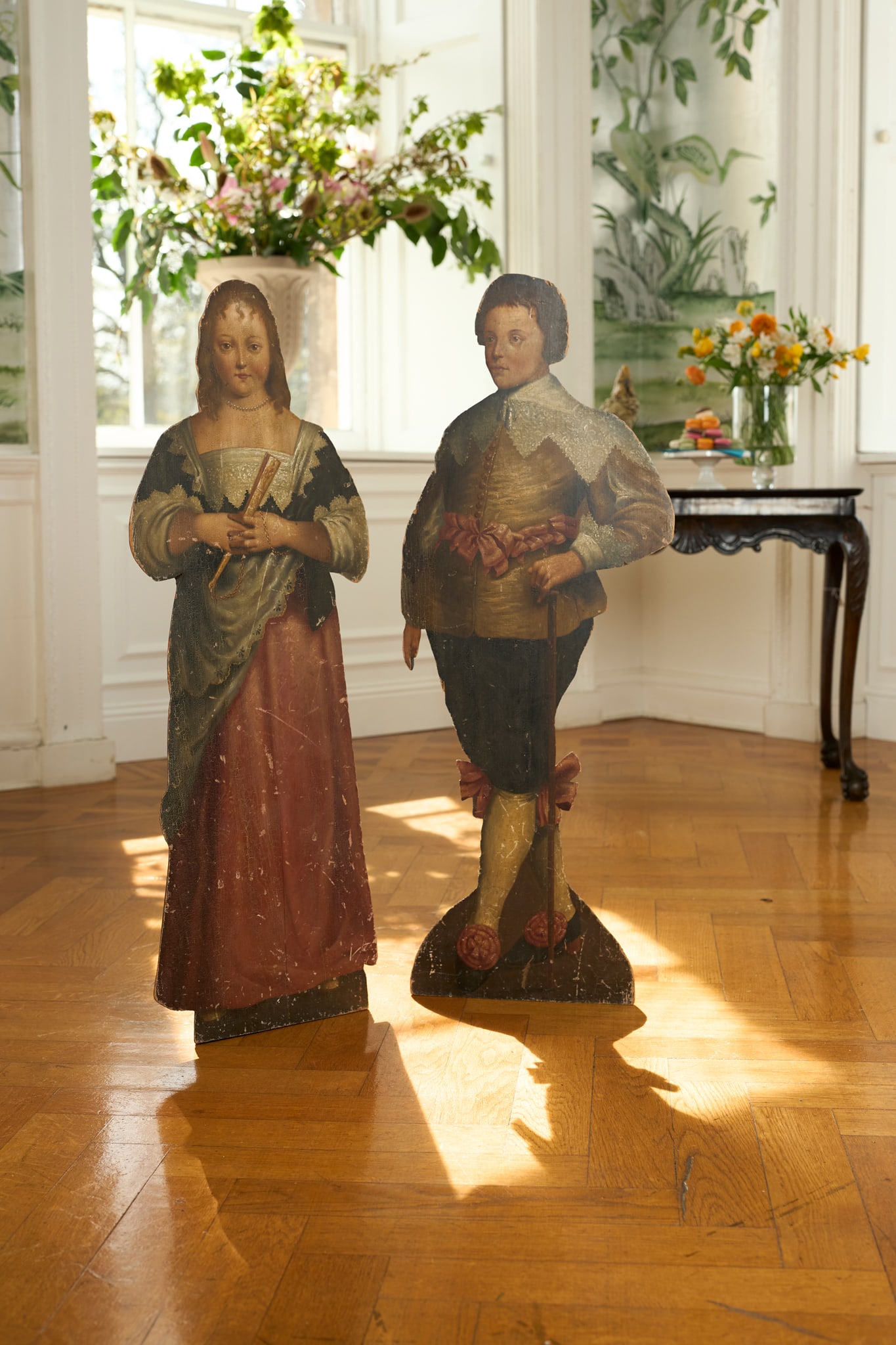 PAIR OF VICTORIAN DUMMY BOARDS, OR SILENT COMPANIONS