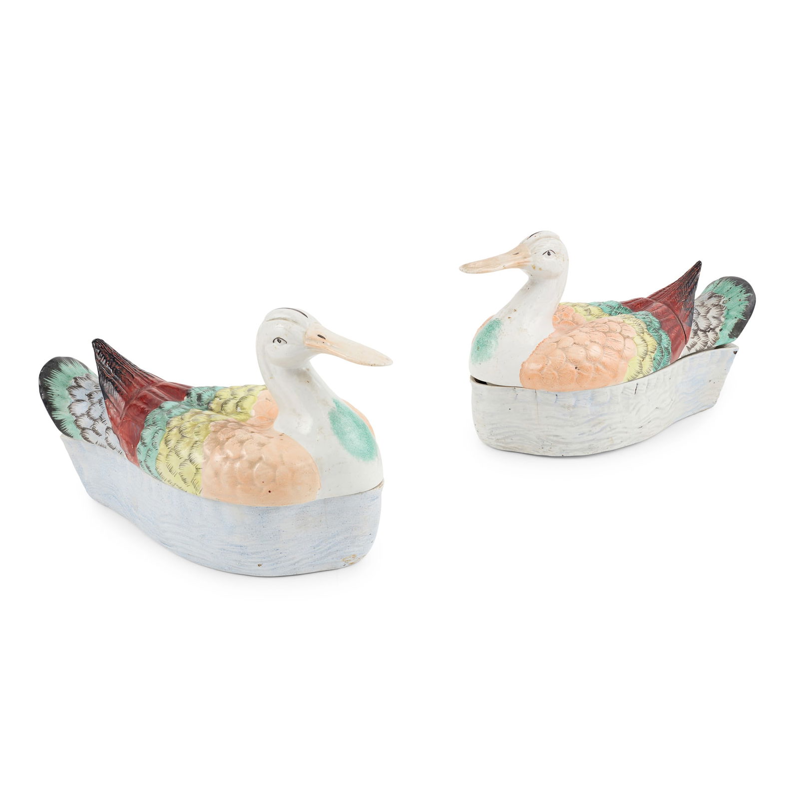 PAIR OF STAFFORDSHIRE DUCK TUREENS (1 of 1)