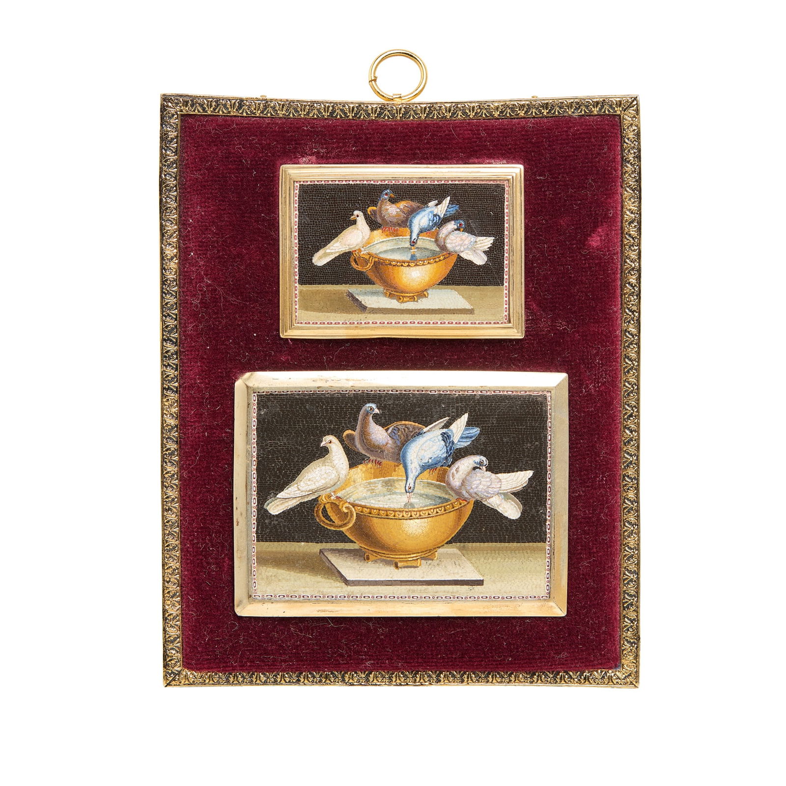 TWO ITALIAN MICROMOSAIC PANELS, ROME, ATTRIBUTED TO GIACOMO RAFFAELL (1 of 1)