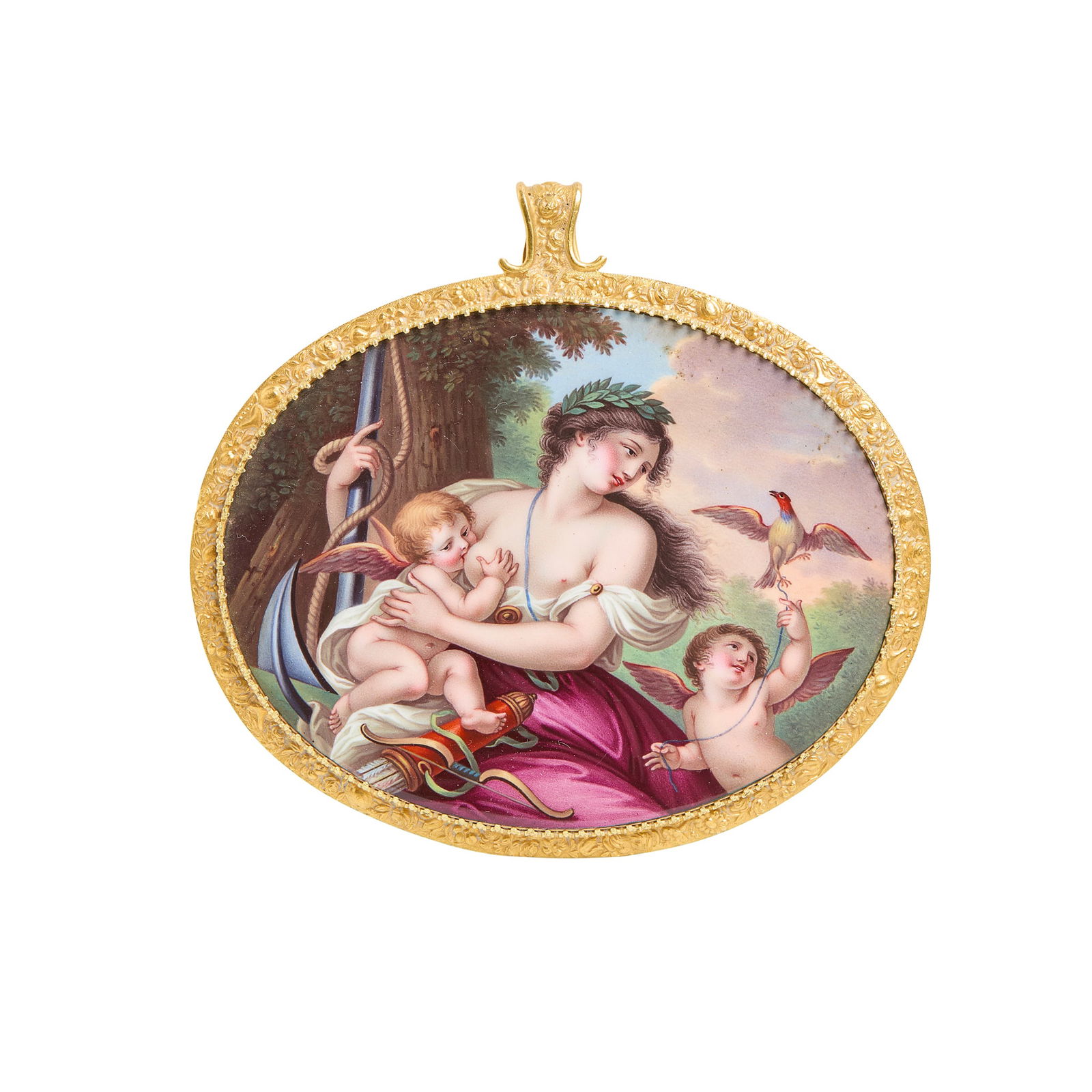 FINE SWISS ENAMEL ON COPPER PLAQUE, BY MOULINIE, BAUTTE ET MOYNIER (1 of 1)