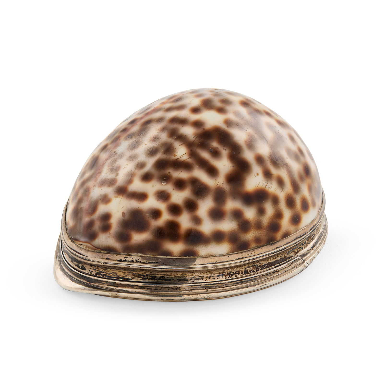 A GEORGE III COWRIE SHELL SNUFF MULL (1 of 3)