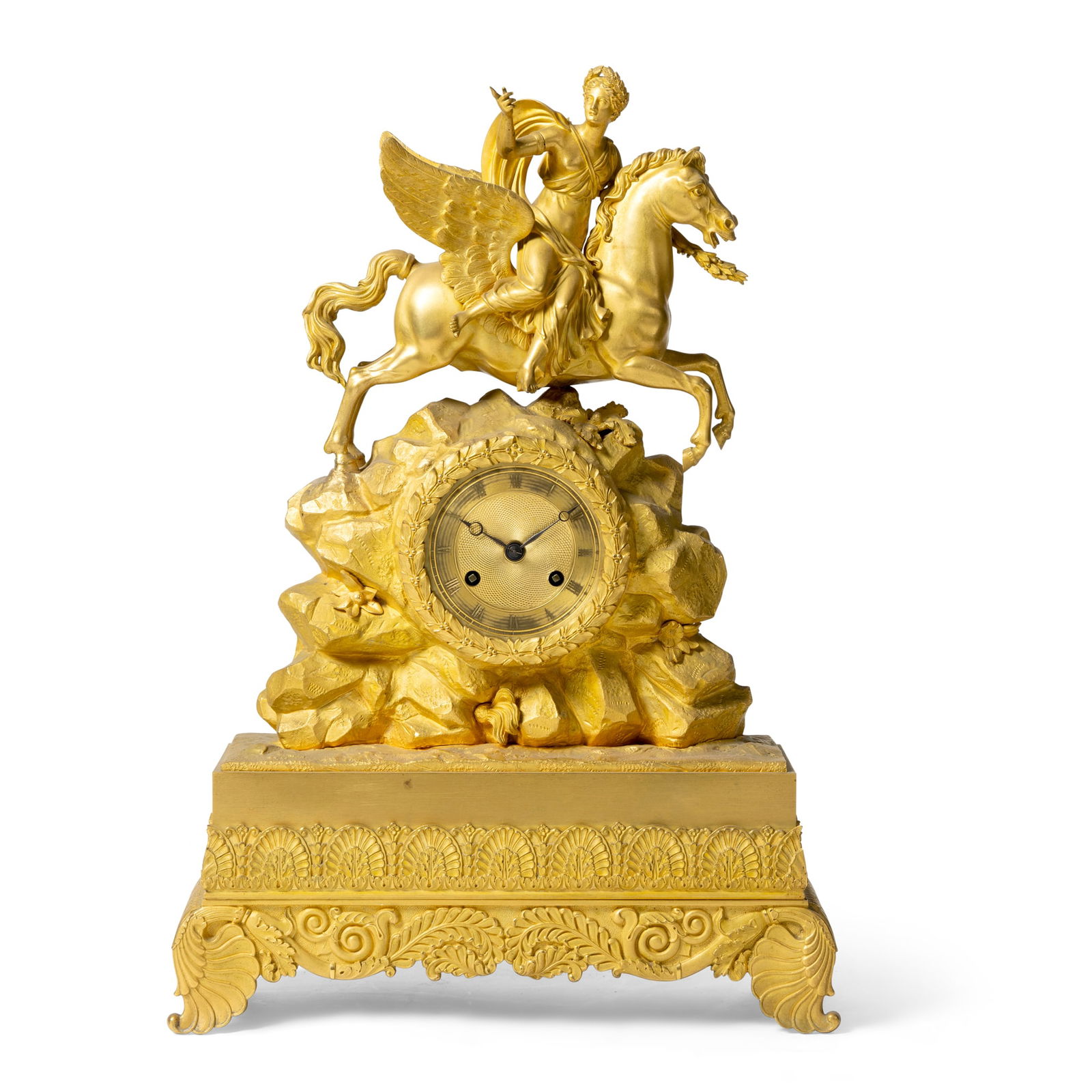 A FRENCH GILT METAL MANTEL CLOCK (1 of 1)