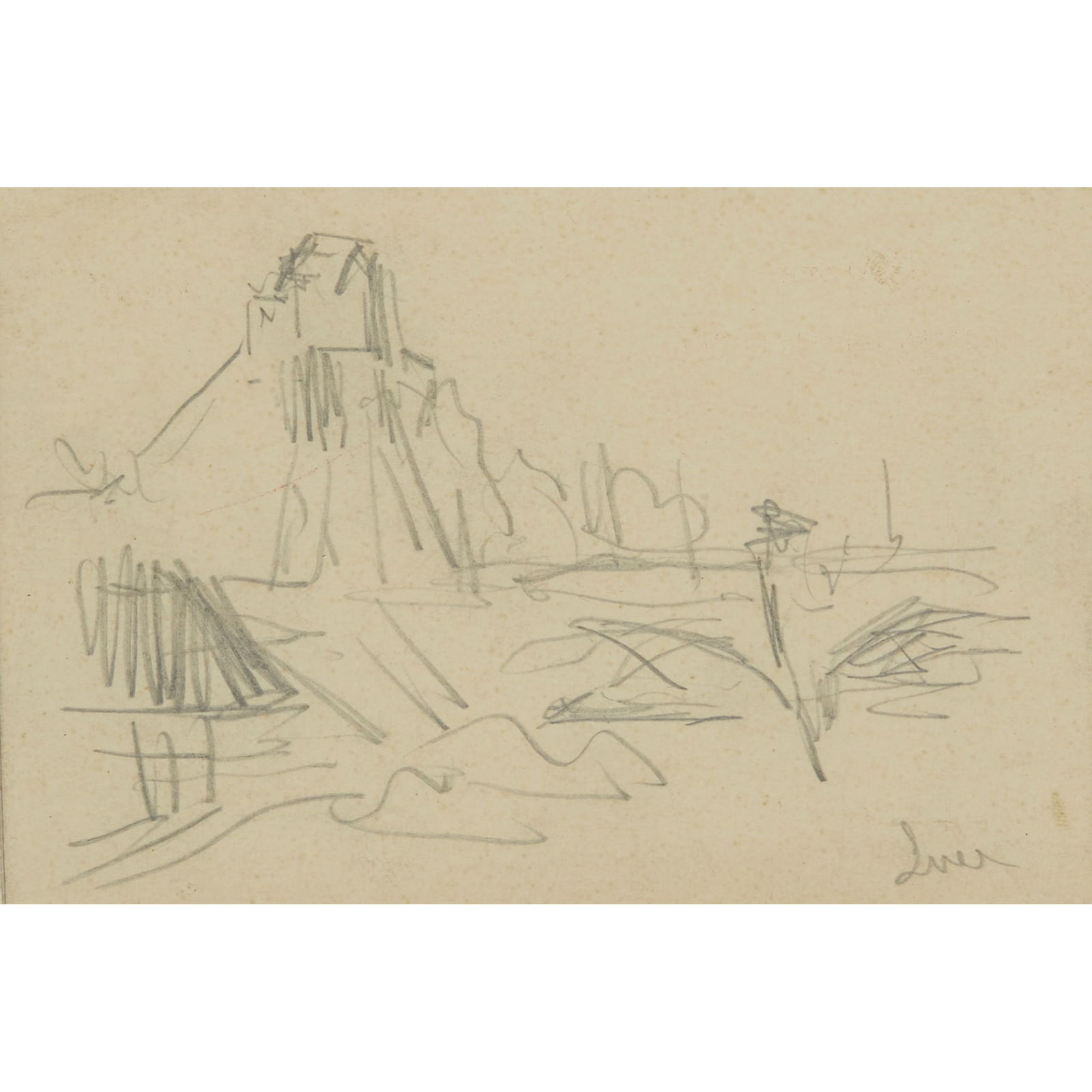 MAXIMILIEN LUCE (FRENCH 1858-1941): MAXIMILIEN LUCE (FRENCH 1858-1941) MONT SAINT-MICHEL Signed, pencil 9cm x 13.5cm (7.5in x 5.25in) The Collection of Gillian Raffles.