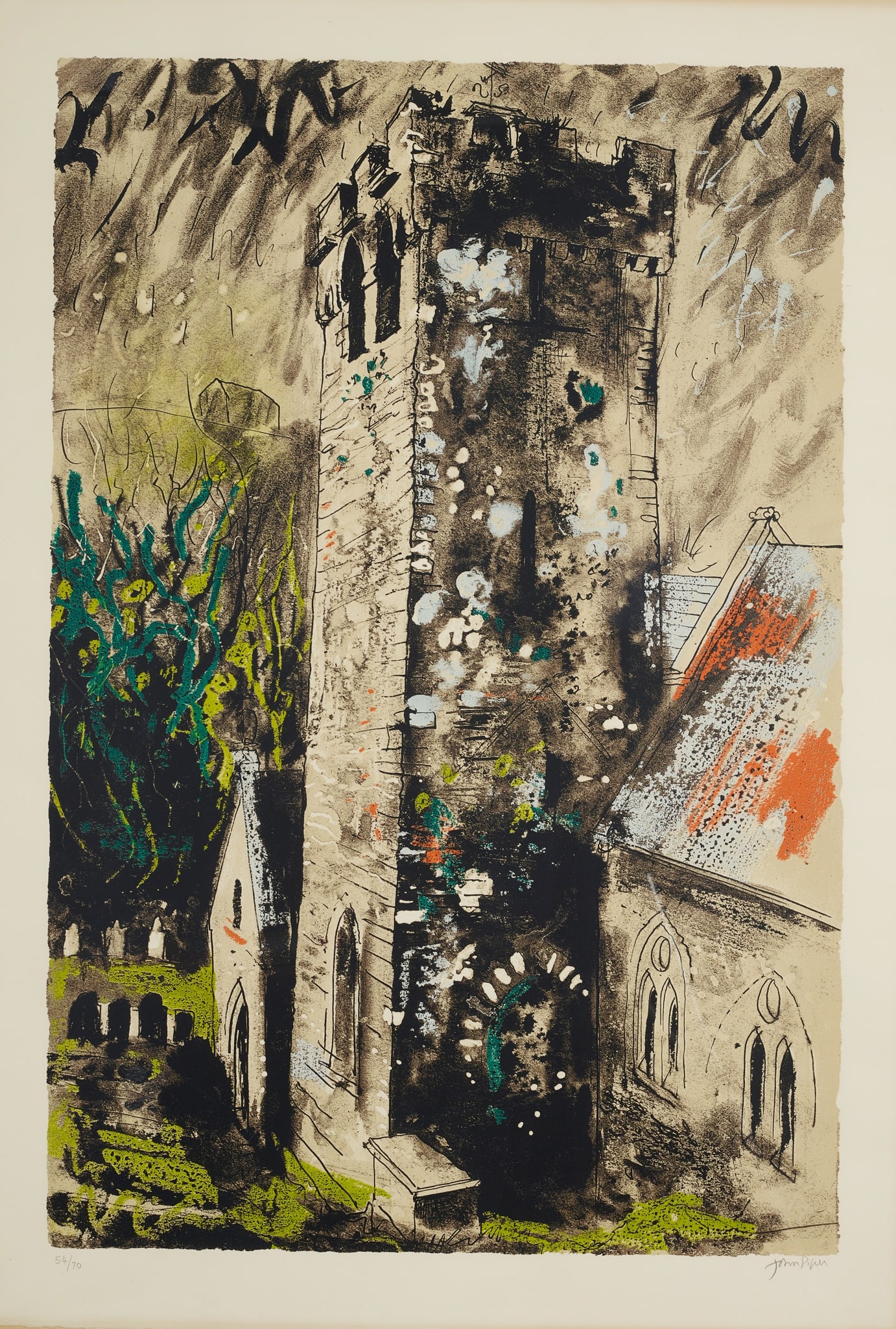 § JOHN PIPER C.H. (BRITISH 1903-1992): JOHN PIPER C.H. (BRITISH 1903-1992) CASTLEMARTIN - 1976 Screenprint, 54/70, signed and numbered in pencil to margin, printed by Chris Prater at Kelpra Studio, London the sheet 103.5cm x 71cm (40.75in