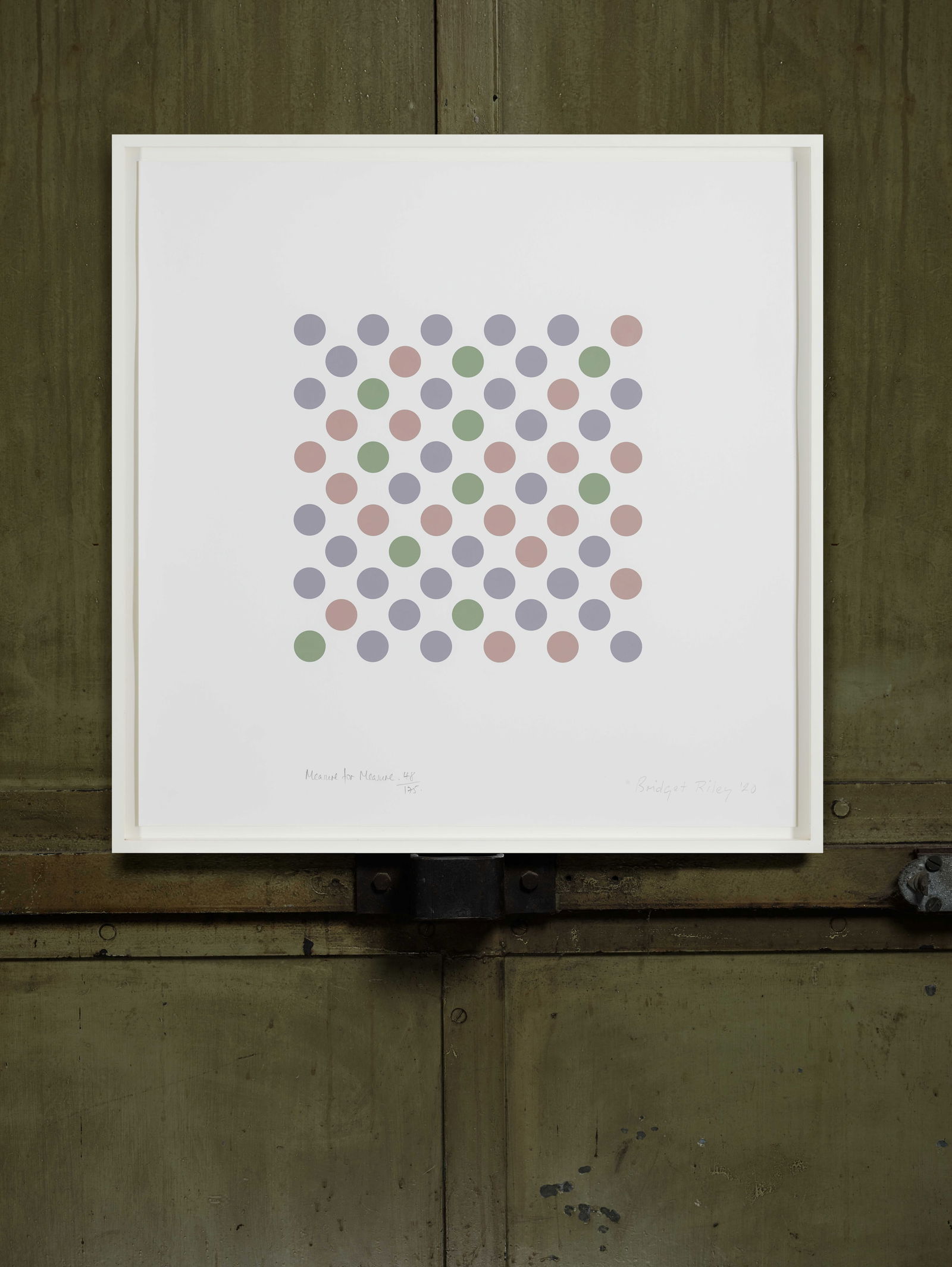 BRIDGET RILEY (BRITISH 1931-): BRIDGET RILEY (BRITISH 1931-) MEASURE FOR MEASURE - 2020 Screenprint, 48/175, signed, dated, titled and numbered in pencil the sheet 63cm x 62cm (24.75in x 24.3in) The Artist's Studio.