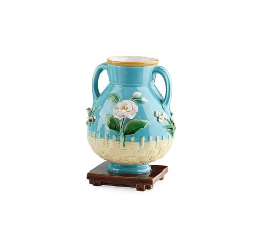 MINTON'S: MINTON'S MAJOLICA BULB VASE, 1868 glazed earthenware, impressed 1816 with date code 17cm high The Michael Blood Collection, see lot 1 for more details