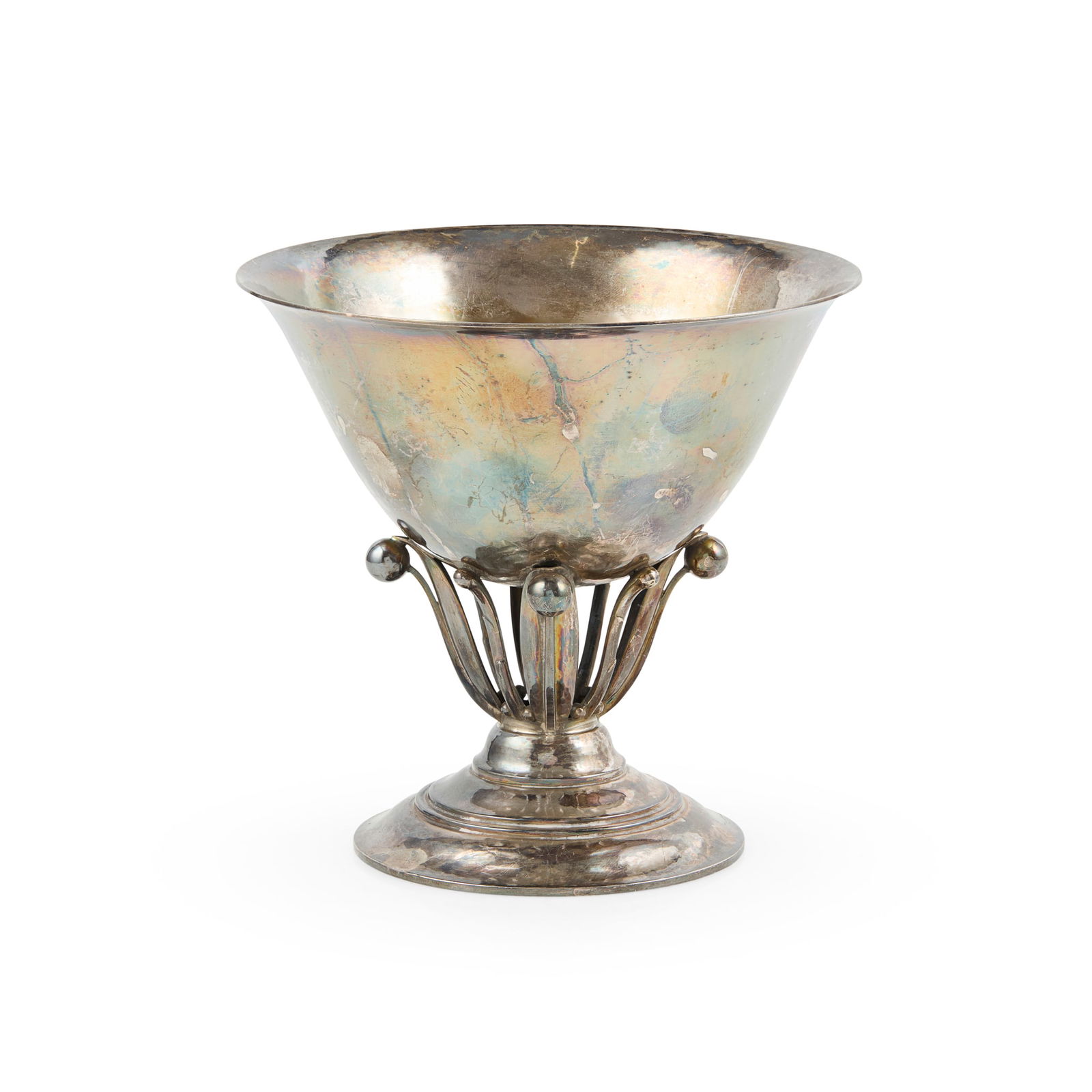 JOHAN ROHDE (1856-1935) FOR GEORG JENSEN: JOHAN ROHDE (1856-1935) FOR GEORG JENSEN SMALL COMPORT, MODEL 17A, 1945-1977 sterling silver, stamped 925S/ GJ/ 17A/ STERLING/ DENMARK 11cm diameter, 10.5cm high