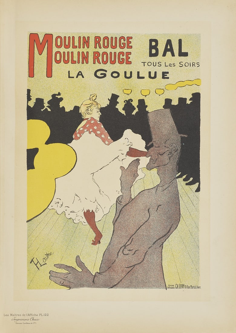 VARIOUS ARTISTS INCLUDING TOULOUSE LAUTREC, ALPHONSE MUCHA AND JULES CHERET: VARIOUS ARTISTS INCLUDING TOULOUSE LAUTREC, ALPHONSE MUCHA AND JULES CHERET LES MAÎTRES DE L'AFFICHE lithographs printed in colours, 1896-1900, on wove paper, the complete set bound in two leather vo