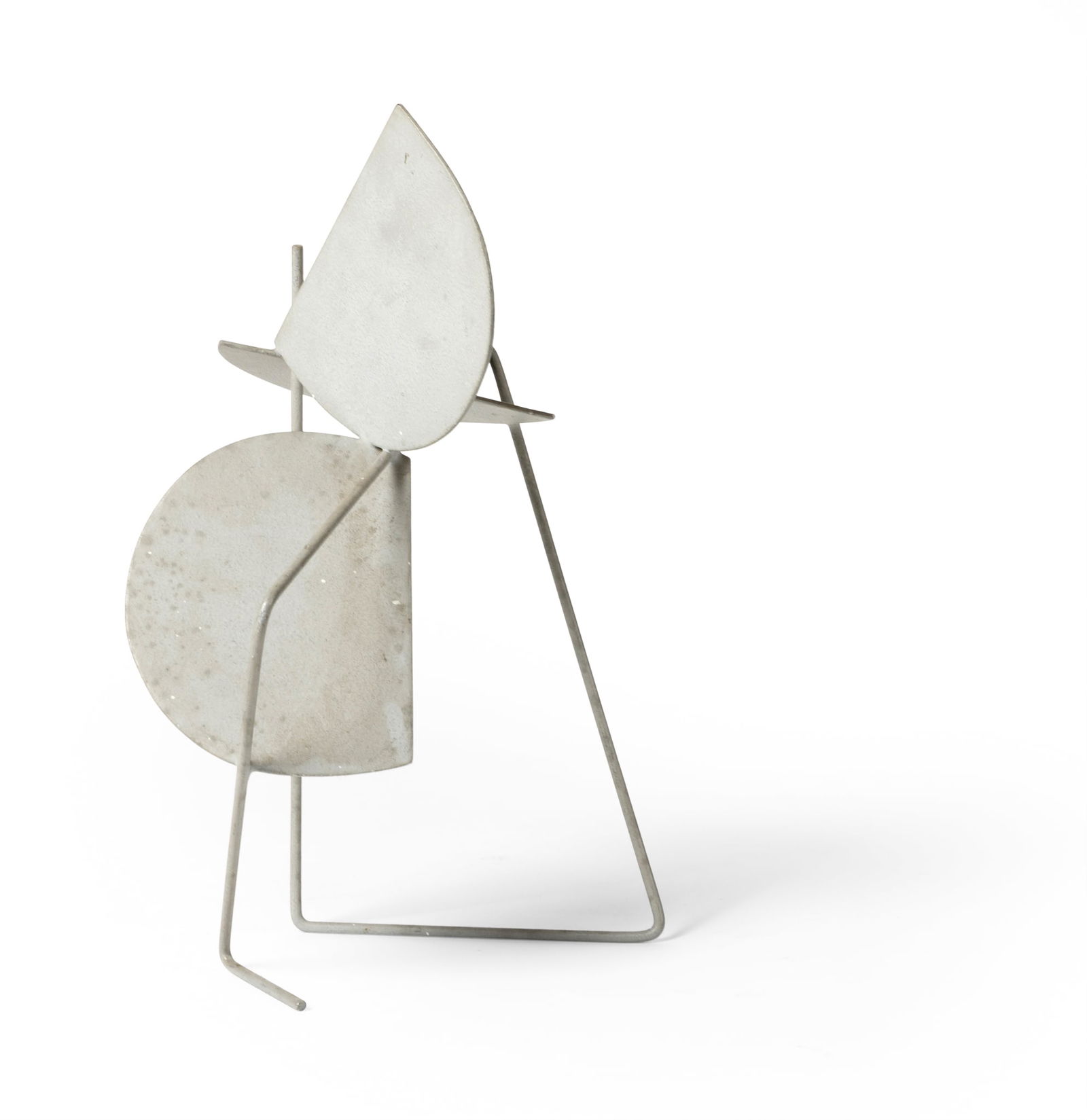 § ROBERT ADAMS (BRITISH 1917-1984): ROBERT ADAMS (BRITISH 1917-1984) FORMS ON A FRAME (CURVED), 1963 (OPUS 206) steel sprayed with aluminium 26.5cm high (10 ¼in high) with Wills Lane Gallery, St Ives;The Collection of Gordon & Ursu