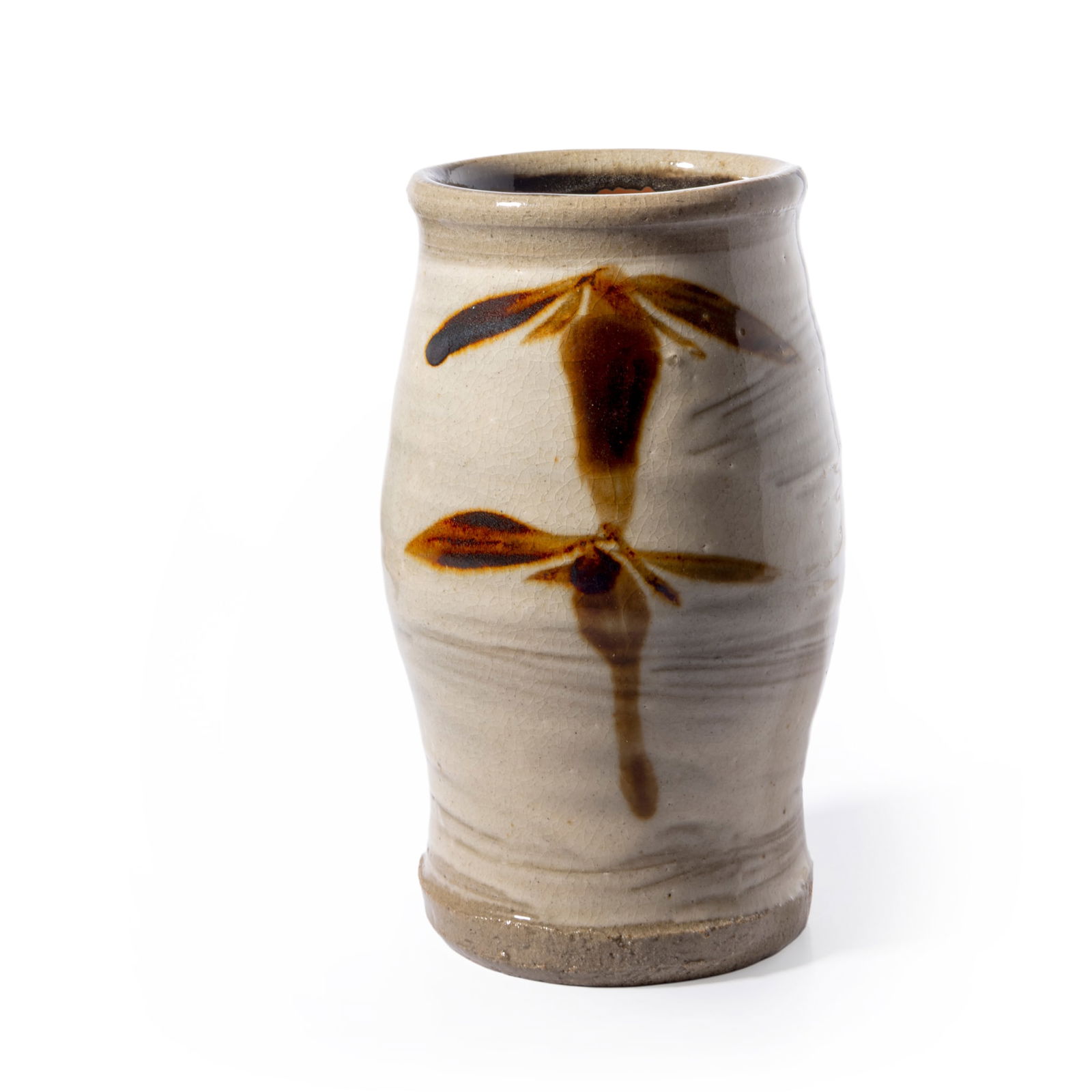 SHOJI HAMADA (JAPANESE (1894-1978): SHOJI HAMADA (JAPANESE (1894-1978) VASE stoneware, in fitted wooden case 16.2cm high (6 3/8in high) Private Collection, London.