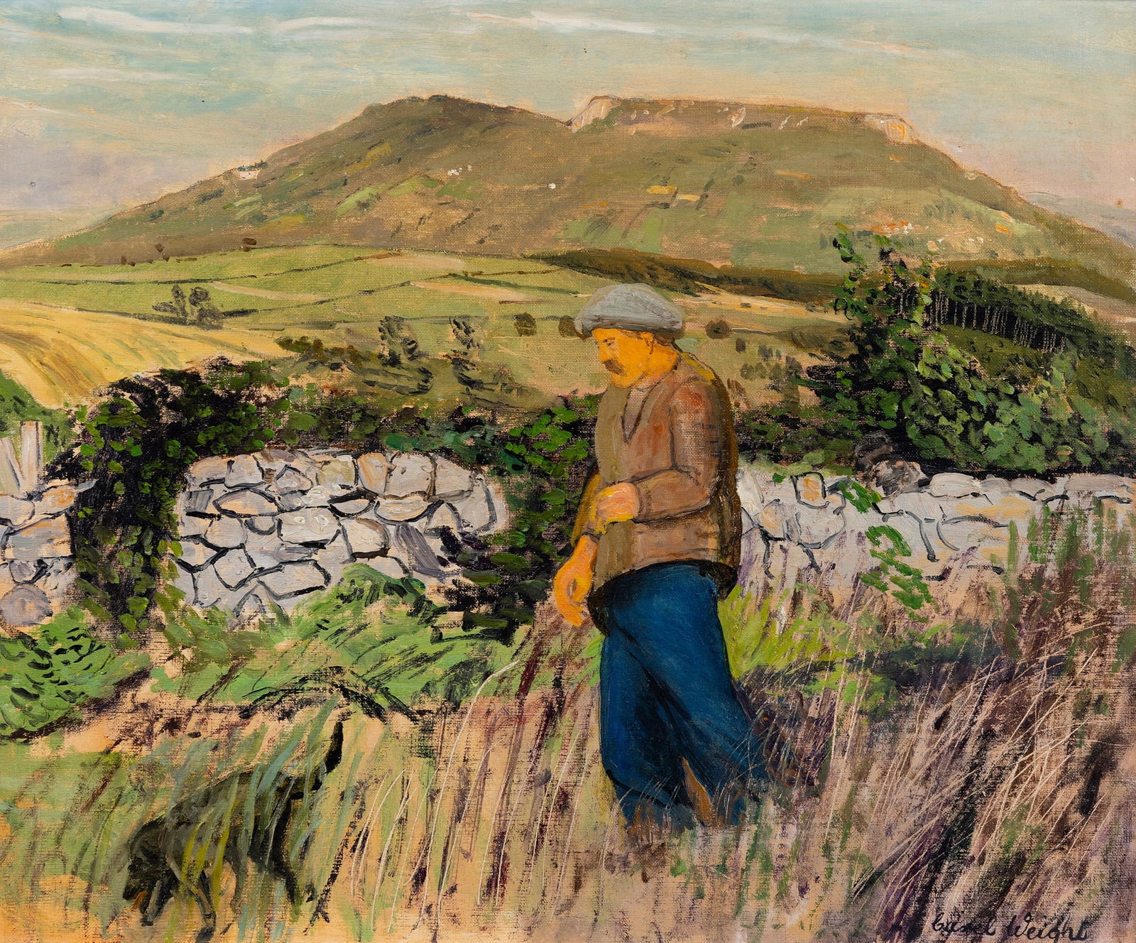 § CAREL WEIGHT C.H. C.B.E, R.A. (BRITISH 1908-1997): CAREL WEIGHT C.H. C.B.E, R.A. (BRITISH 1908-1997) FRENCH FARMER signed (lower right), oil on board 44.2cm x 54.5cm (17 3/8in x 21 ½in) David Graham Esq.;with New Grafton Gallery, London, 1974;wit