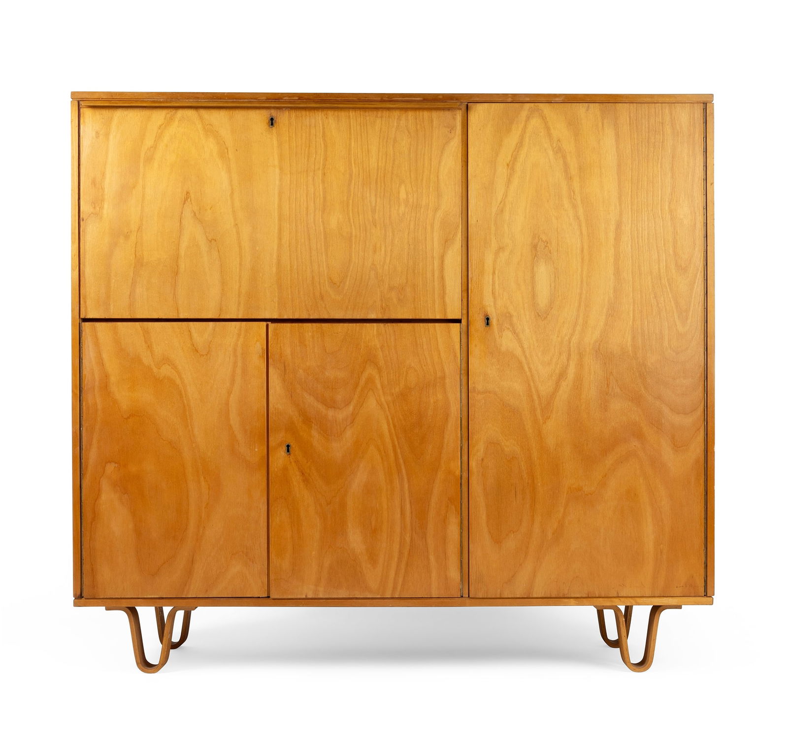 CEES BRAAKMAN (DUTCH 1917-1995) FOR PASTOE, NETHERLANDS: CEES BRAAKMAN (DUTCH 1917-1995) FOR PASTOE, NETHERLANDS CABINET, DESIGNED 1951-2 model CB01, from the Combex series, birch 120cm high, 131cm wide, 43cm deep (47 ¼in high, 51 ½in wide, 17in d