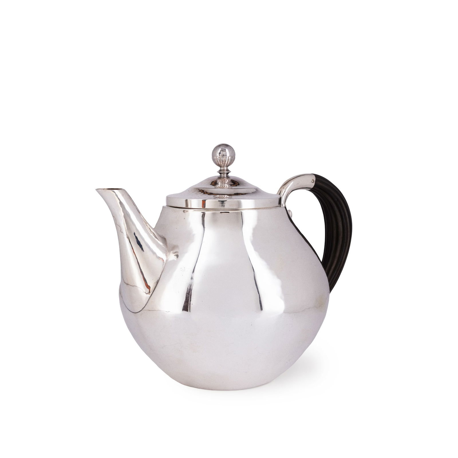 JOHAN ROHDE (DANISH 1856-1935) FOR GEORG JENSEN: JOHAN ROHDE (DANISH 1856-1935) FOR GEORG JENSEN 'COSMOS' TEAPOT model number 45B, stamped manufacturer's mark, model number, 925S and Copenhagen 1923 assay mark, and with British import marks for 1923