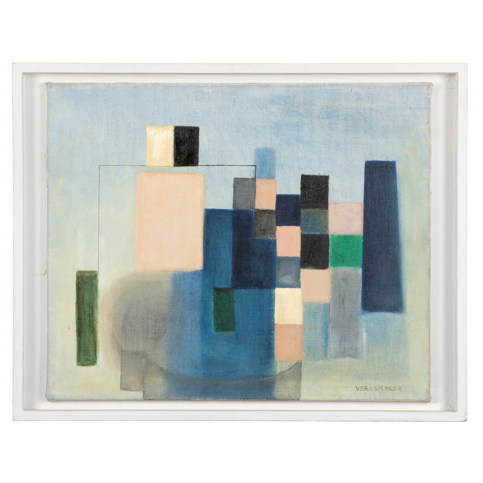 § VERA SPENCER (CZECH/BRITISH 1926-2021): VERA SPENCER (CZECH/BRITISH 1926-2021) UNTITILED c.1950s signed (lower right), oil on canvas 50.7cm x 61cm (20in x 24in) Private Collection, London.