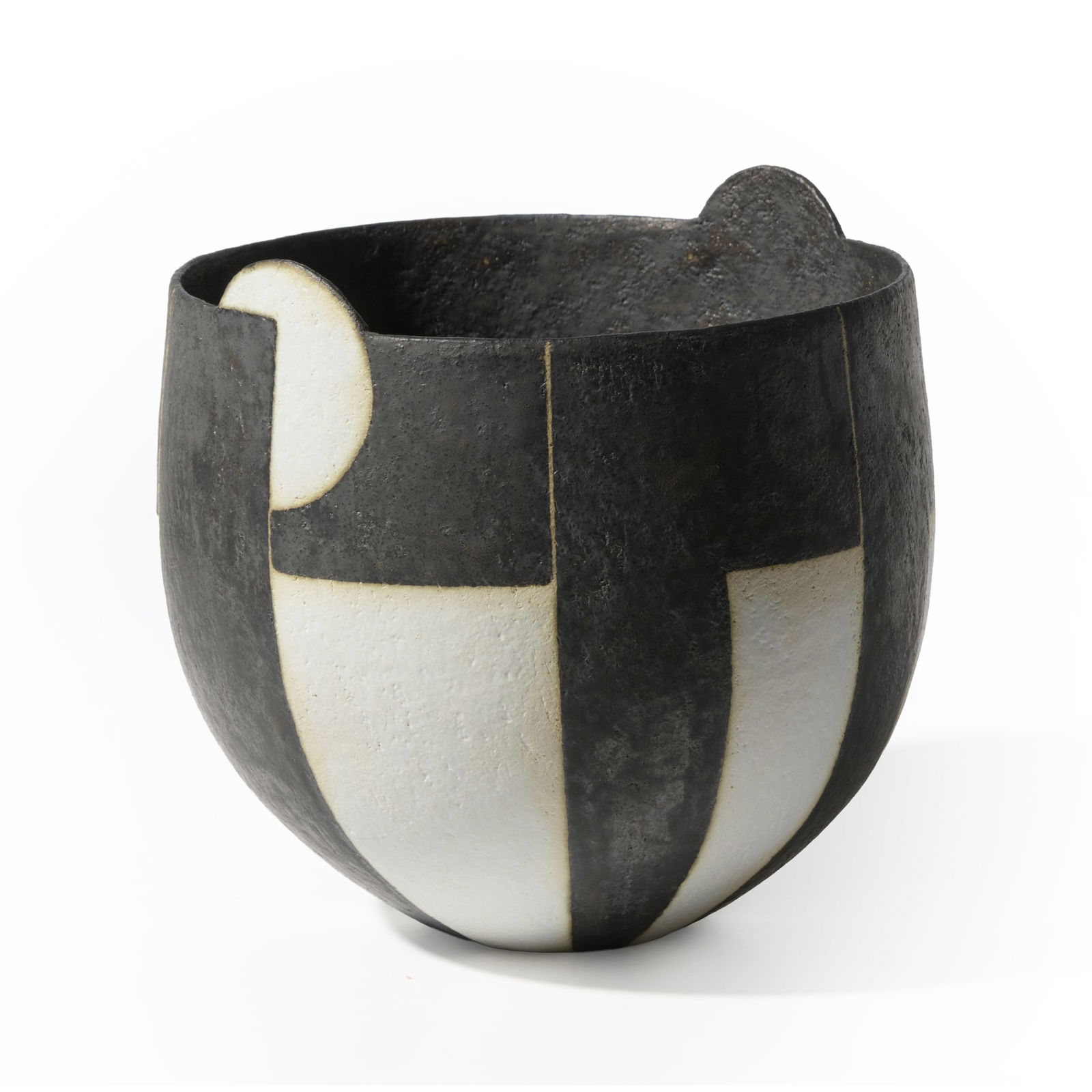 § JOHN WARD (BRITISH 1938-2023): JOHN WARD (BRITISH 1938-2023) 'MOON BOWL' impressed maker's seal, stoneware 16cm high, 16.5cm diameter (6 ¼in high, 6 ½in diameter) Private Collection, U.K.