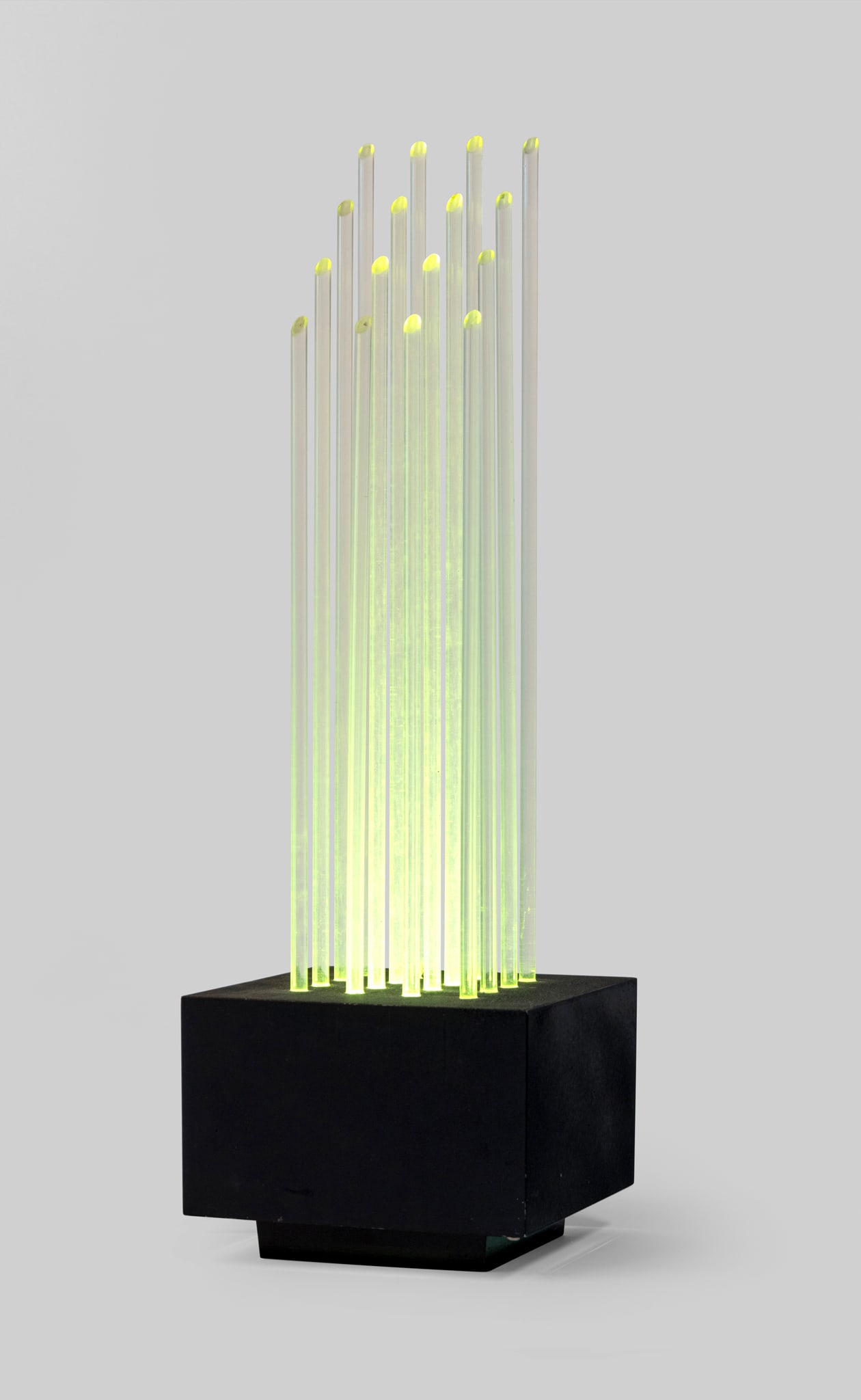ATTRIBUTED TO GIANFRANCO FINI (ITALIAN 1936-) & FABRIZIO COCCHIA (ITALIAN 1931-): ATTRIBUTED TO GIANFRANCO FINI (ITALIAN 1936-) & FABRIZIO COCCHIA (ITALIAN 1931-) LIGHT SCULPTURE, DESIGNED c.1970 from the Divieto series, black lacquered metal and acrylic rods 68.5cm high, 21.5cm wi