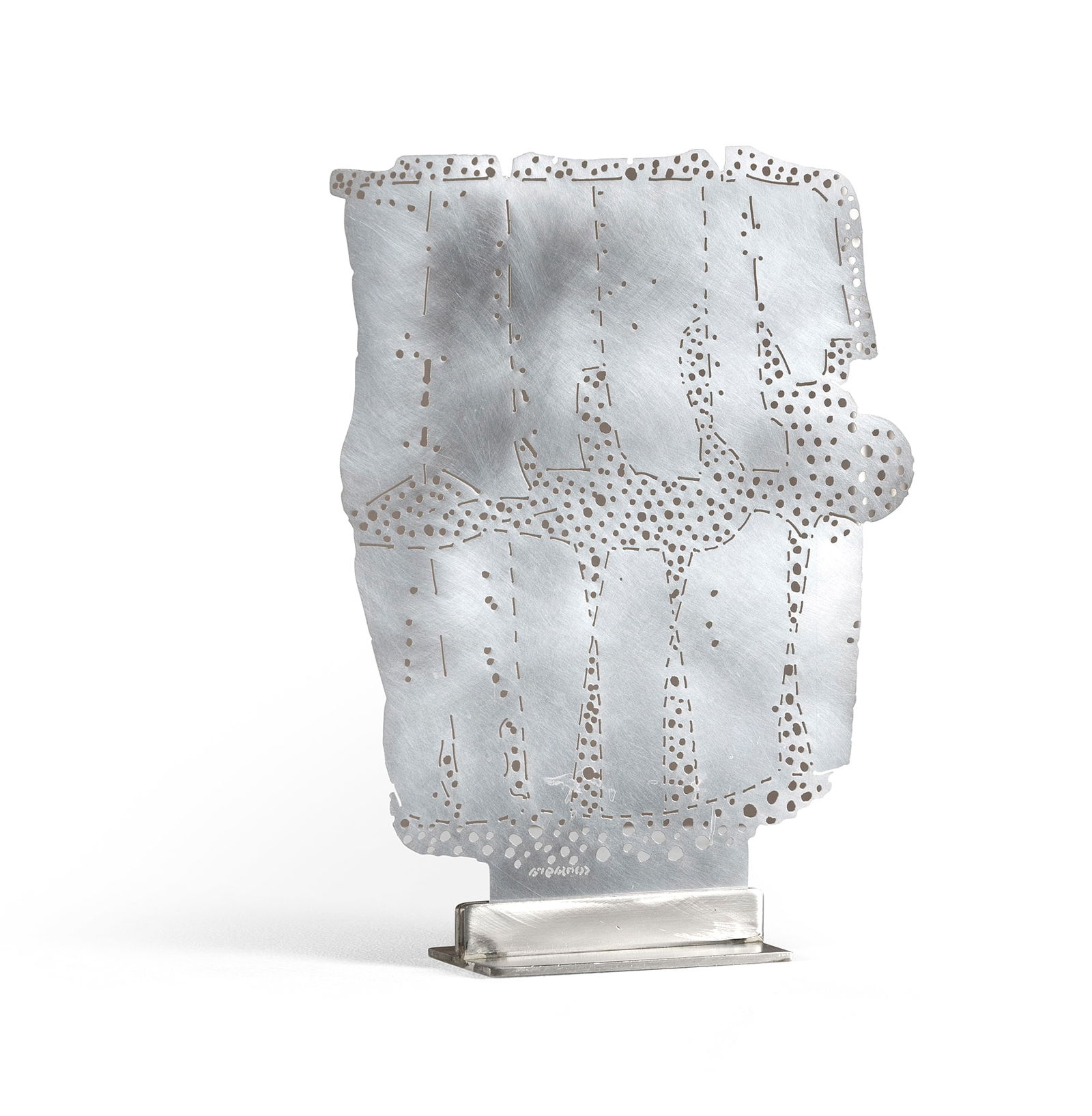 § PIETRO CONSAGRA (ITALIAN 1920-2005): PIETRO CONSAGRA (ITALIAN 1920-2005) CASSETTA SOTTILISSIME, c.1970 signed and numbered 87/90, laser cut steel 22cm high, 17.2cm wide (8 5/8in high, 6 ¾in wide) Private Collection, U.K.