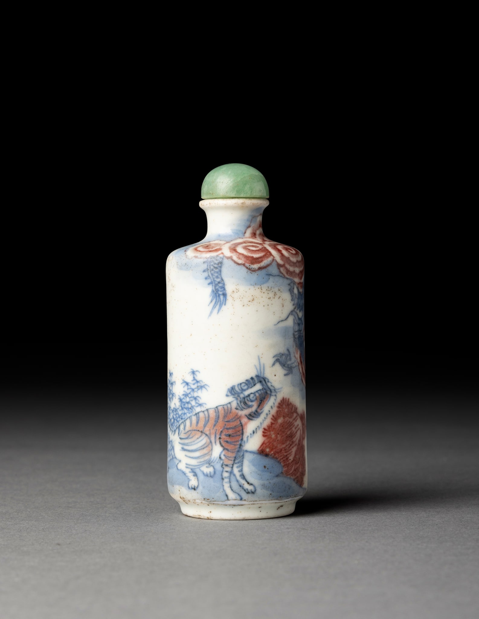 [COLLECTION OF PROF. J. GILBERT & CORA MCALLISTER] CHINESE COPPER RED WITH UNDERGLAZE BLUE 'DRAGON