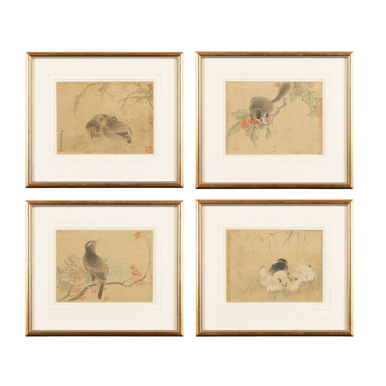 GROUP OF FOUR CHINESE INK PAINTINGS