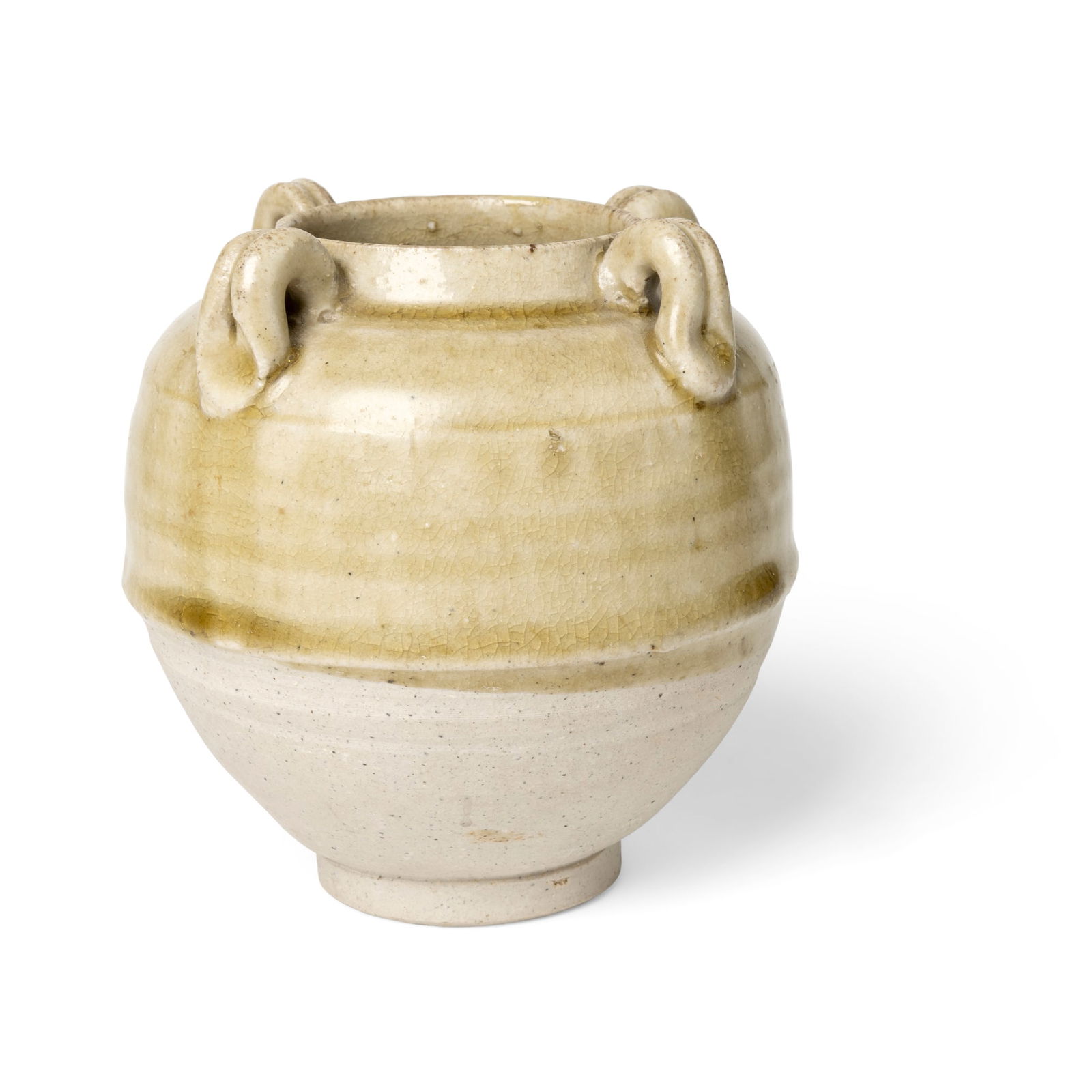 CHINESE CELADON-GLAZED OVOID HANDLED JAR (1 of 2)