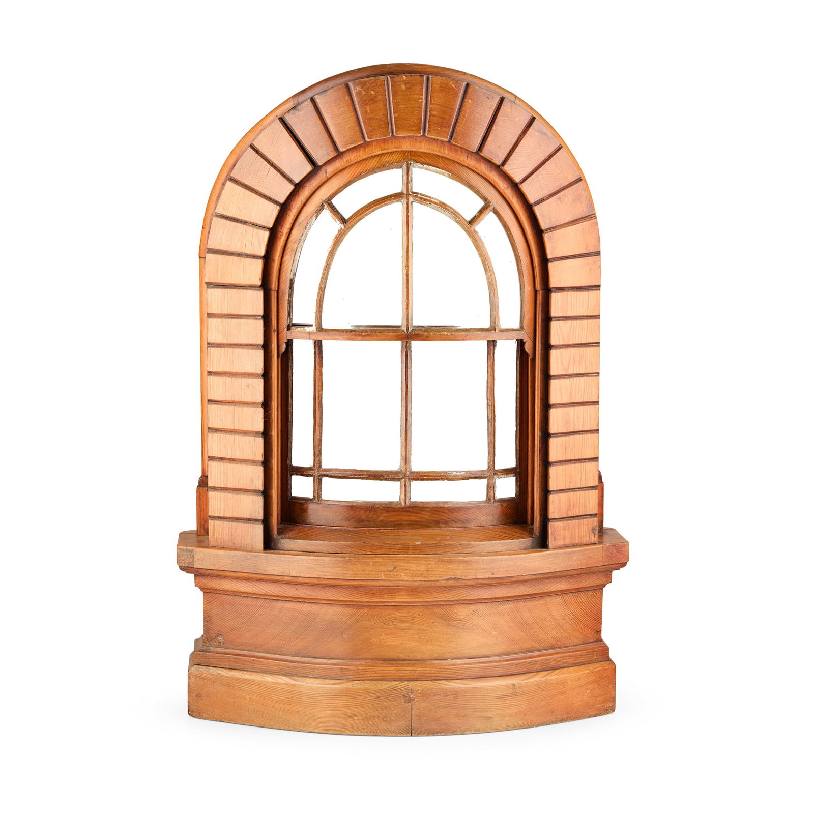 RARE SCOTTISH PINE WORKING MODEL OF AN ARCHED BAY SASH WINDOW (1 of 2)