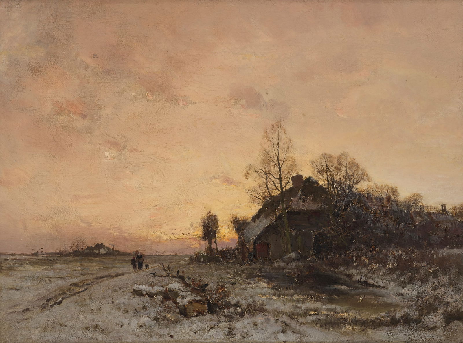 LOUIS APOL (DUTCH 1850-1936): LOUIS APOL (DUTCH 1850-1936) HOMEWARD BOUND Signed, oil on canvas 49.5cm x 66cm (19.5in x 26in)