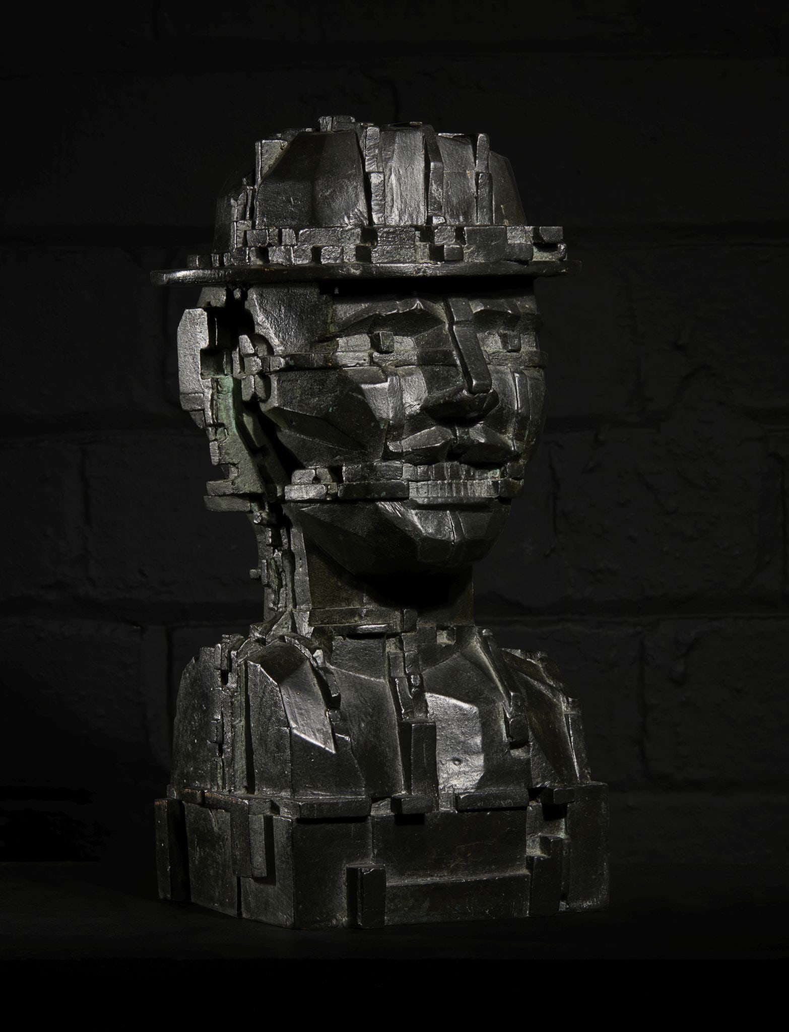 § EDUARDO PAOLOZZI K.B.E., R.A., H.R.S.A. (SCOTTISH 1924-2005): EDUARDO PAOLOZZI K.B.E., R.A., H.R.S.A. (SCOTTISH 1924-2005) HERMES/MONDRIAN HEAD - 1996 Bronze, A/C, signed, dated and inscribed verso, with the ‘Livingstone Art Founders’ mark verso 30cm