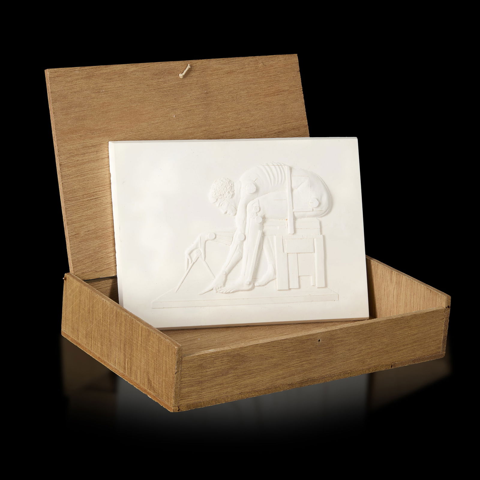 § EDUARDO PAOLOZZI K.B.E., R.A., H.R.S.A. (SCOTTISH 1924-2005): EDUARDO PAOLOZZI K.B.E., R.A., H.R.S.A. (SCOTTISH 1924-2005) NEWTON (AFTER BLAKE) - 1995 Plaster plaque, signed, dated and inscribed ‘Study for the British Library’ and ‘For MarkR