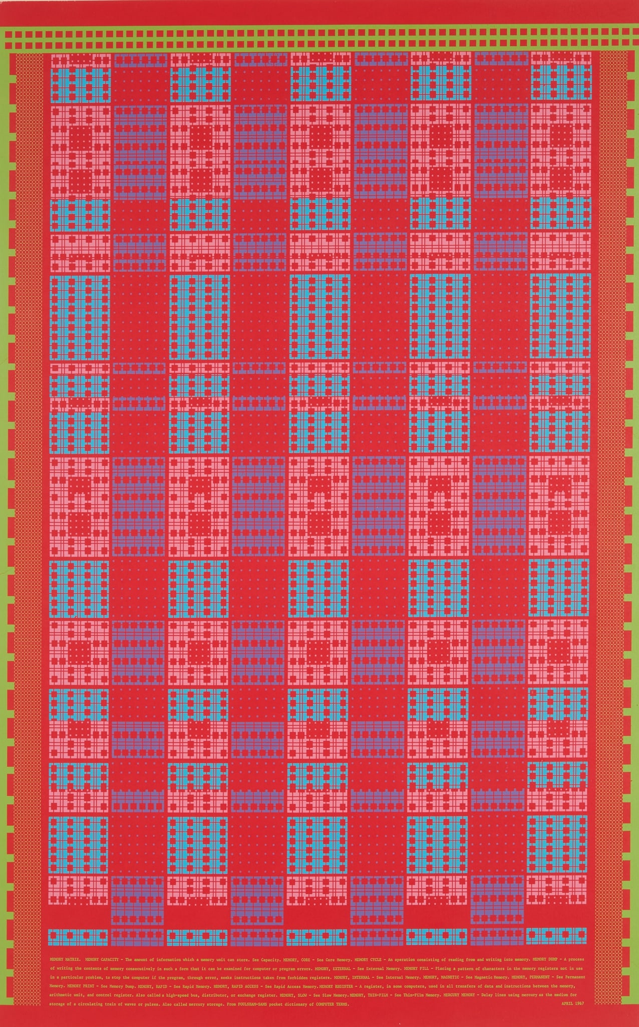 § EDUARDO PAOLOZZI K.B.E., R.A., H.R.S.A. (SCOTTISH 1924-2005): EDUARDO PAOLOZZI K.B.E., R.A., H.R.S.A. (SCOTTISH 1924-2005) MEMORY MATRIX, FROM 'UNIVERSAL ELECTRIC VACUUM' - 1967 Screenprint, A/P, aside from the edition of 75, signed, dated and editioned in penci