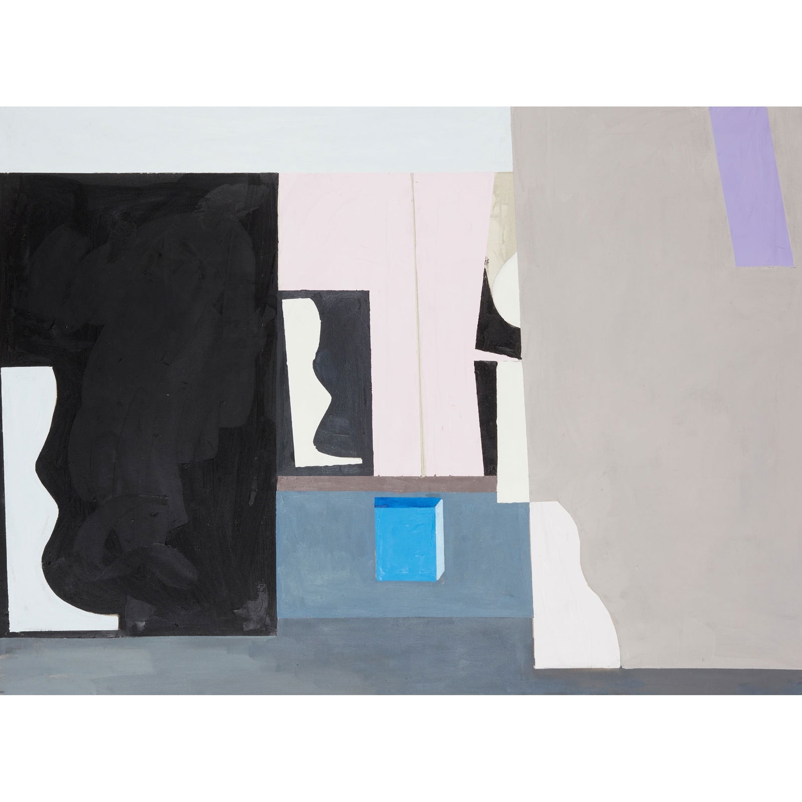§ BRUCE MCLEAN (SCOTTISH 1944-): BRUCE MCLEAN (SCOTTISH 1944-) UNTITLED - 2013 Signed and dated 2013 stretcher verso, oil, acrylic and pencil on canvas 100cm x 132cm (39.5in x 52in) Exhibited: Bernard Jacobson Gallery, London.