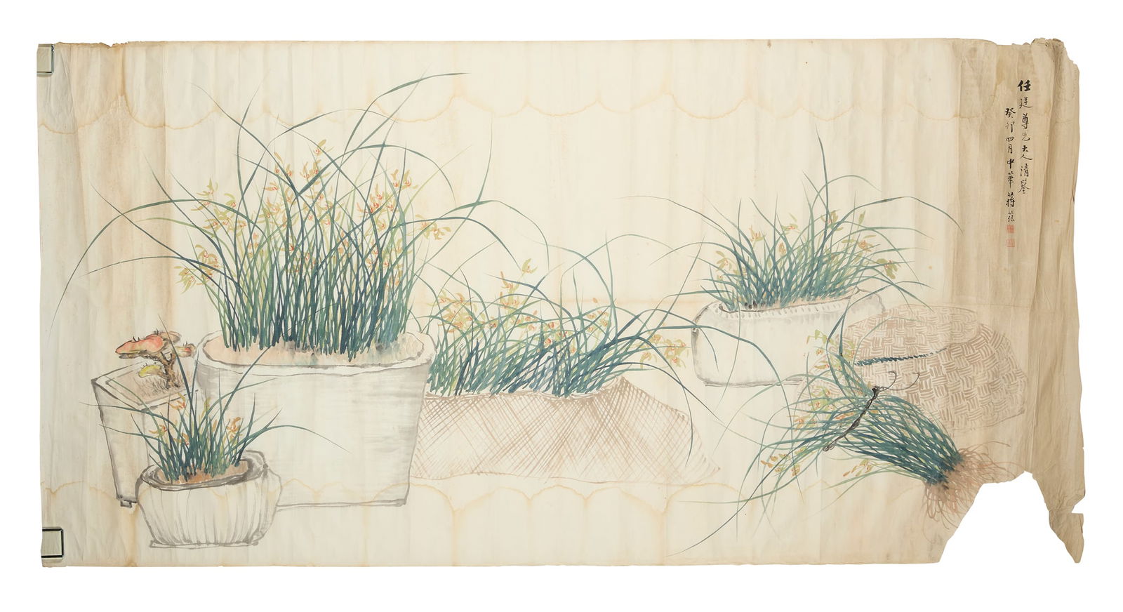 JIANG ZI (CHINESE, LATE 19TH-EARLY 20TH CENTURY), SHANGHAI SCHOOL: JIANG ZI (CHINESE, LATE 19TH-EARLY 20TH CENTURY), SHANGHAI SCHOOL CHINESE PAINTING OF ORCHIDS, DATED TO 1893 一八九三年 海派 蔣茲 蘭花