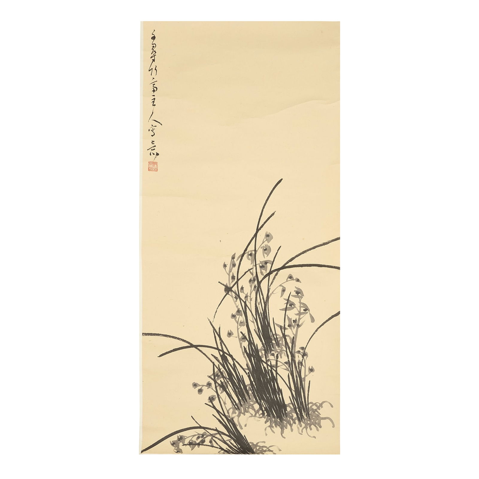 MIN YEONG-IK (LAN FUNONG, KOREAN, 1860-1914): MIN YEONG-IK (LAN FUNONG, KOREAN, 1860-1914) KOREAN INK PAINTING OF ORCHIDS 閔泳翊/蘭阜農 蘭圖 水墨紙本 立軸 &