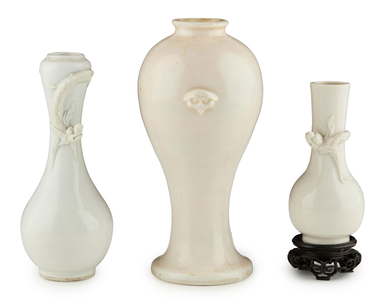 GROUP OF THREE CHINESE DEHUA VASES (1 of 1)