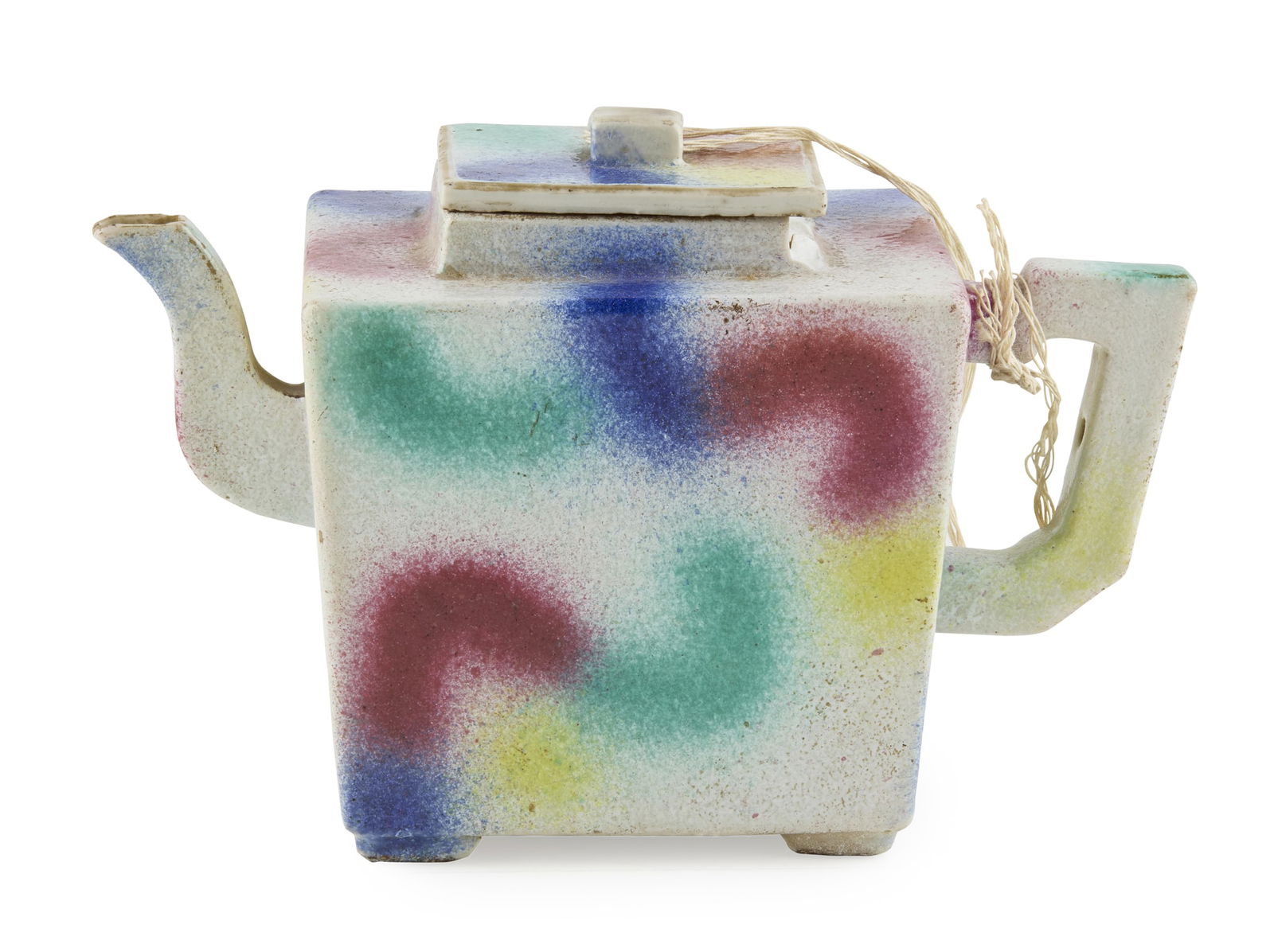 CHINESE POLYCHROME TEAPOT (1 of 3)