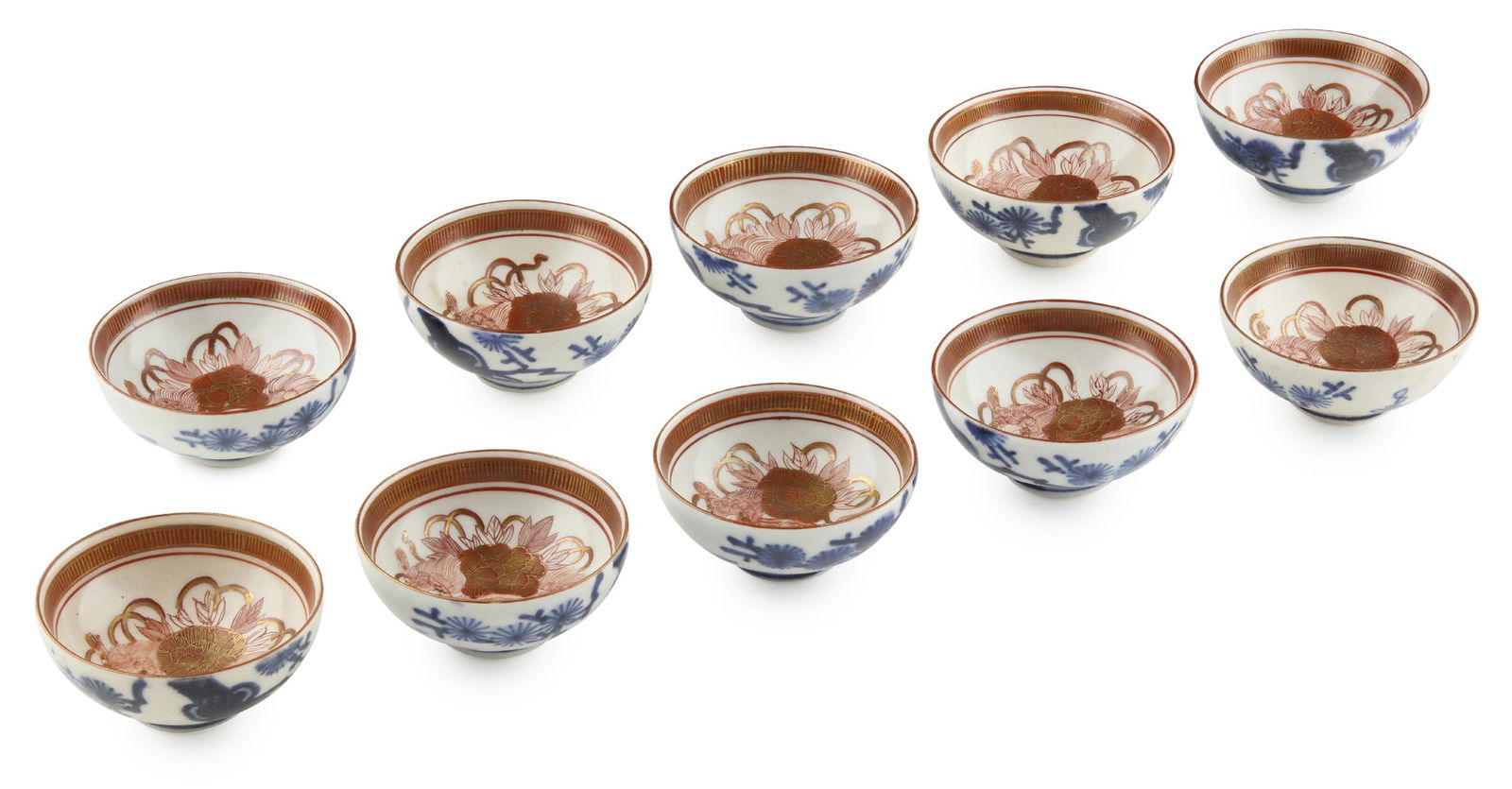 SET OF TEN JAPANESE KUTANI CUPS (1 of 3)
