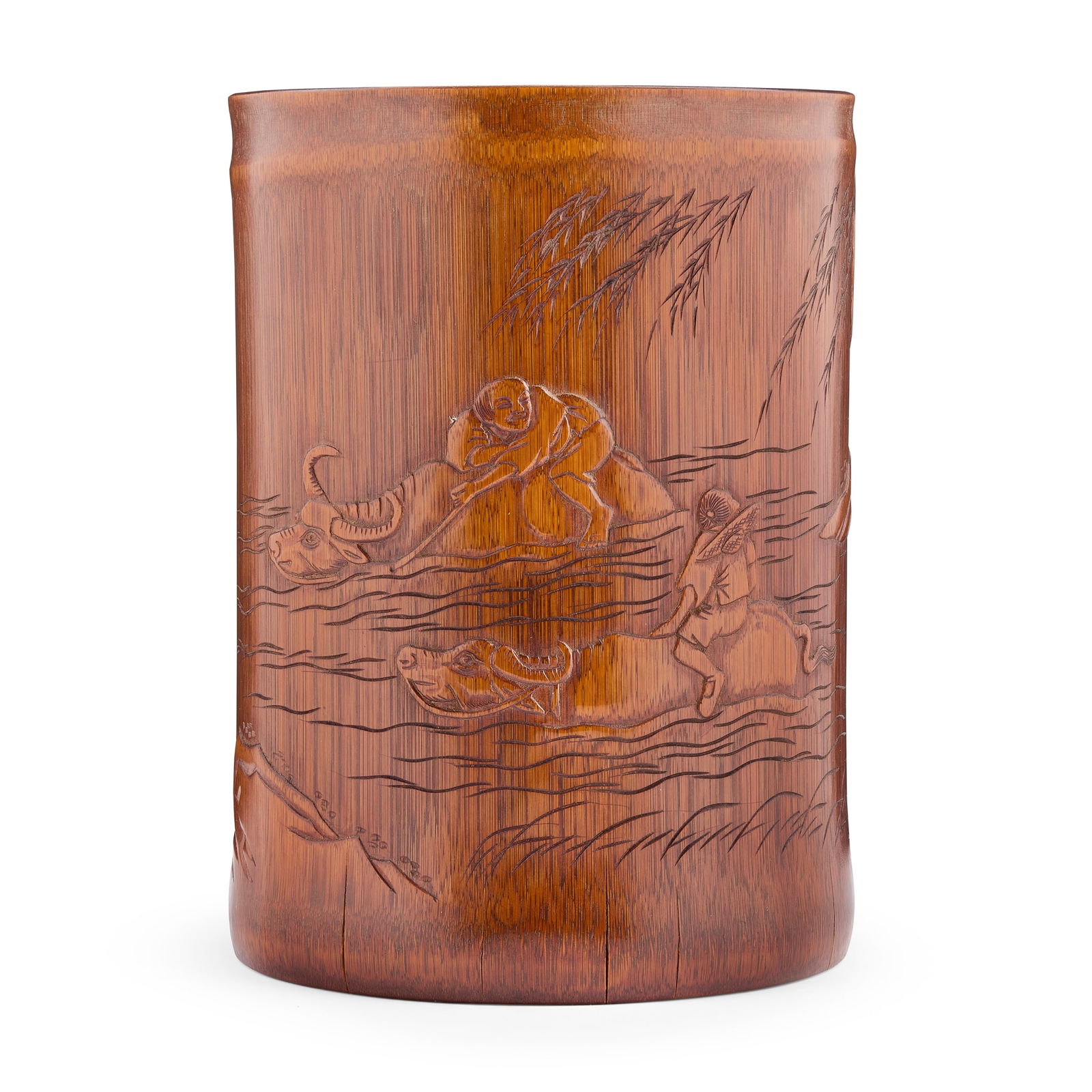 [PRIVATE COLLECTION, GLASGOW] CHINESE BAMBOO BRUSH POT (1 of 2)