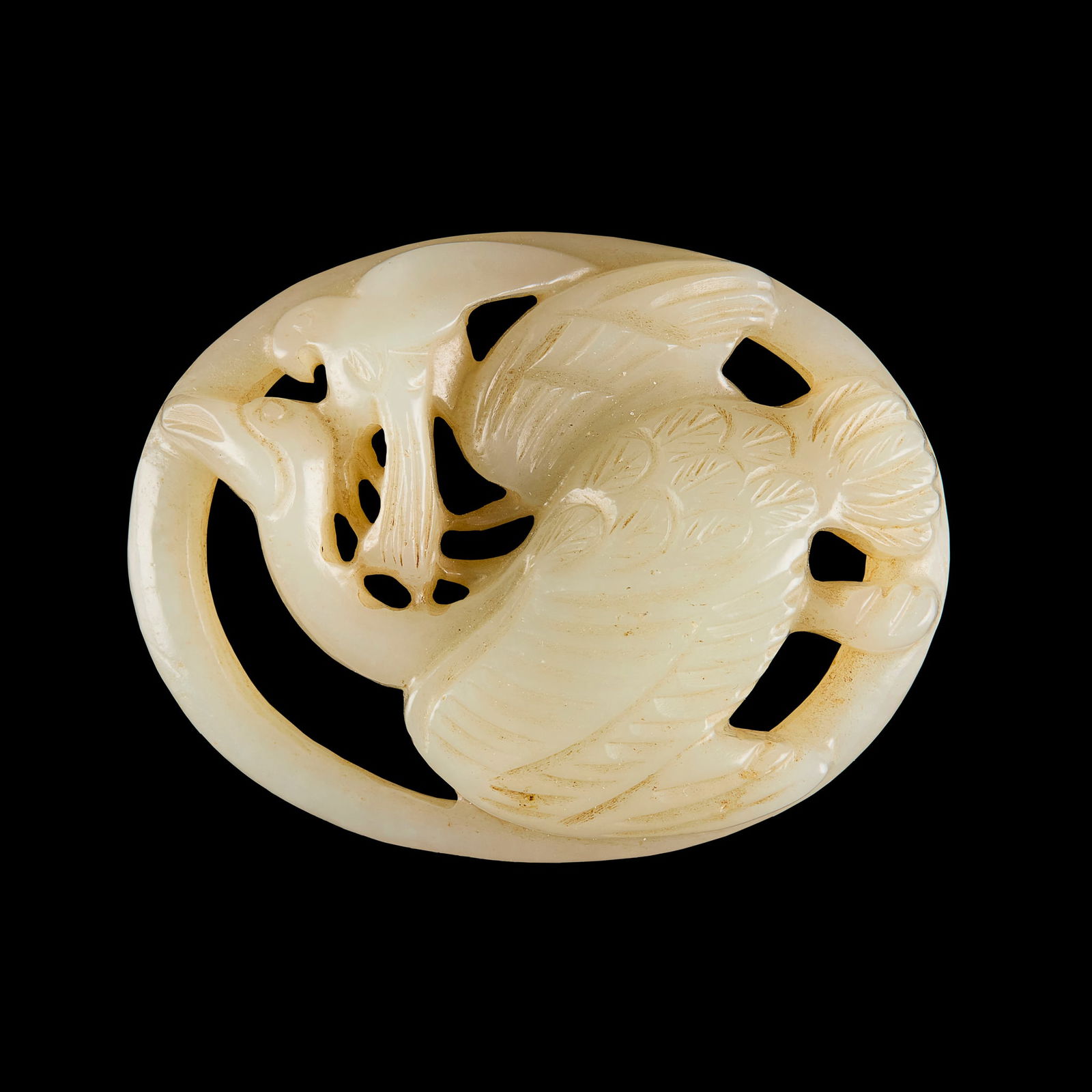 [PRIVATE ENGLISH COLLECTION] CHINESE PALE CELADON JADE 'SPRING WATER' BELT ORNAMENT (1 of 1)